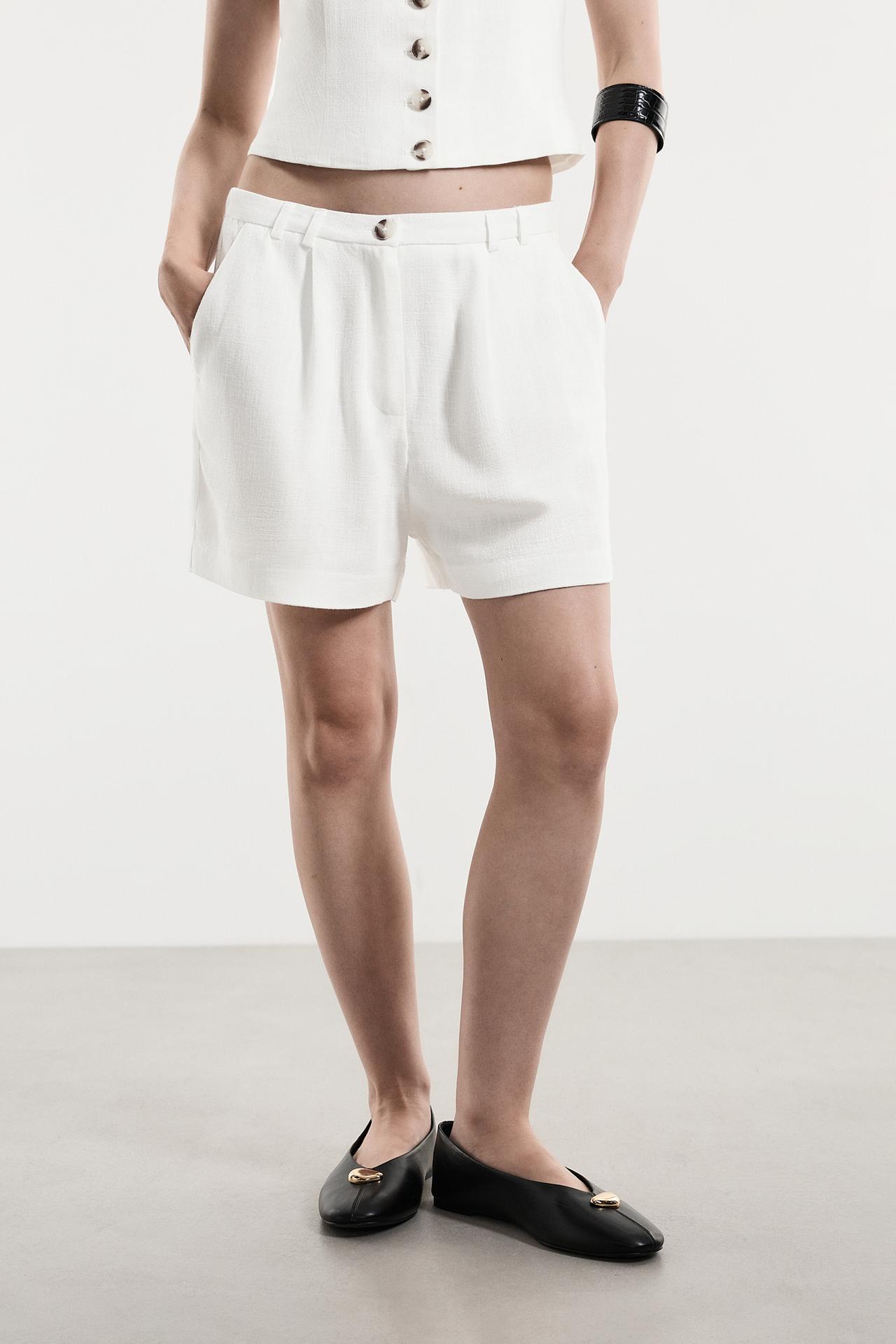 Rustic Bermuda shorts — WHITE