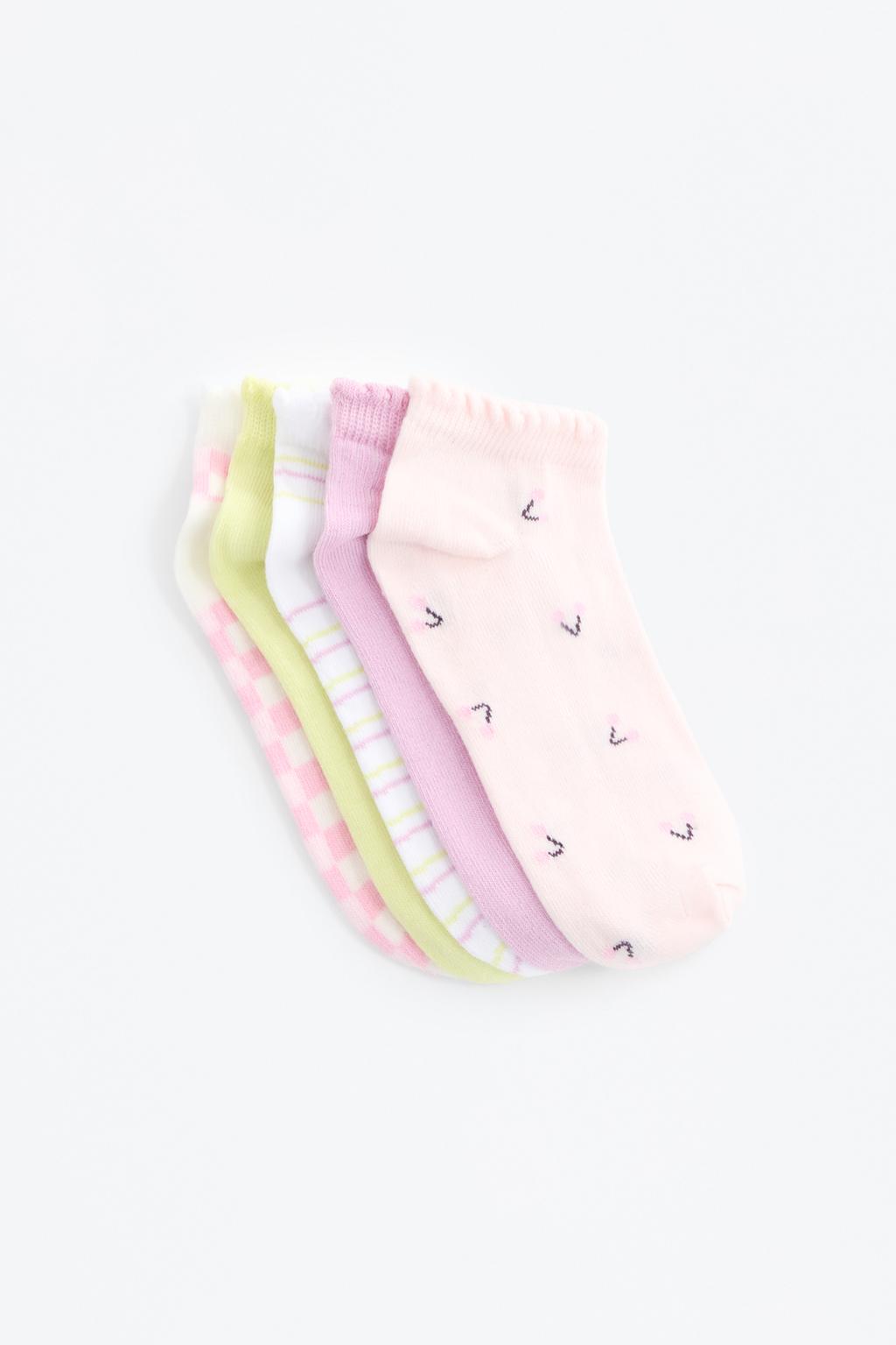 5-pack of printed ankle socks