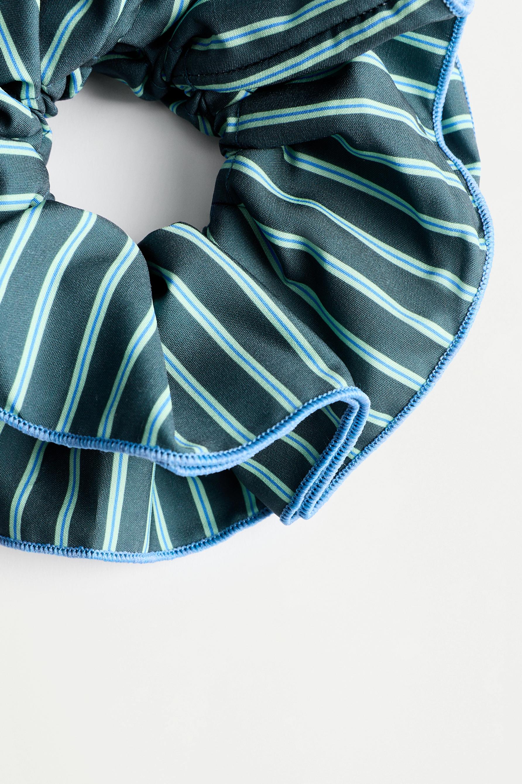 XL striped scrunchie — GREEN