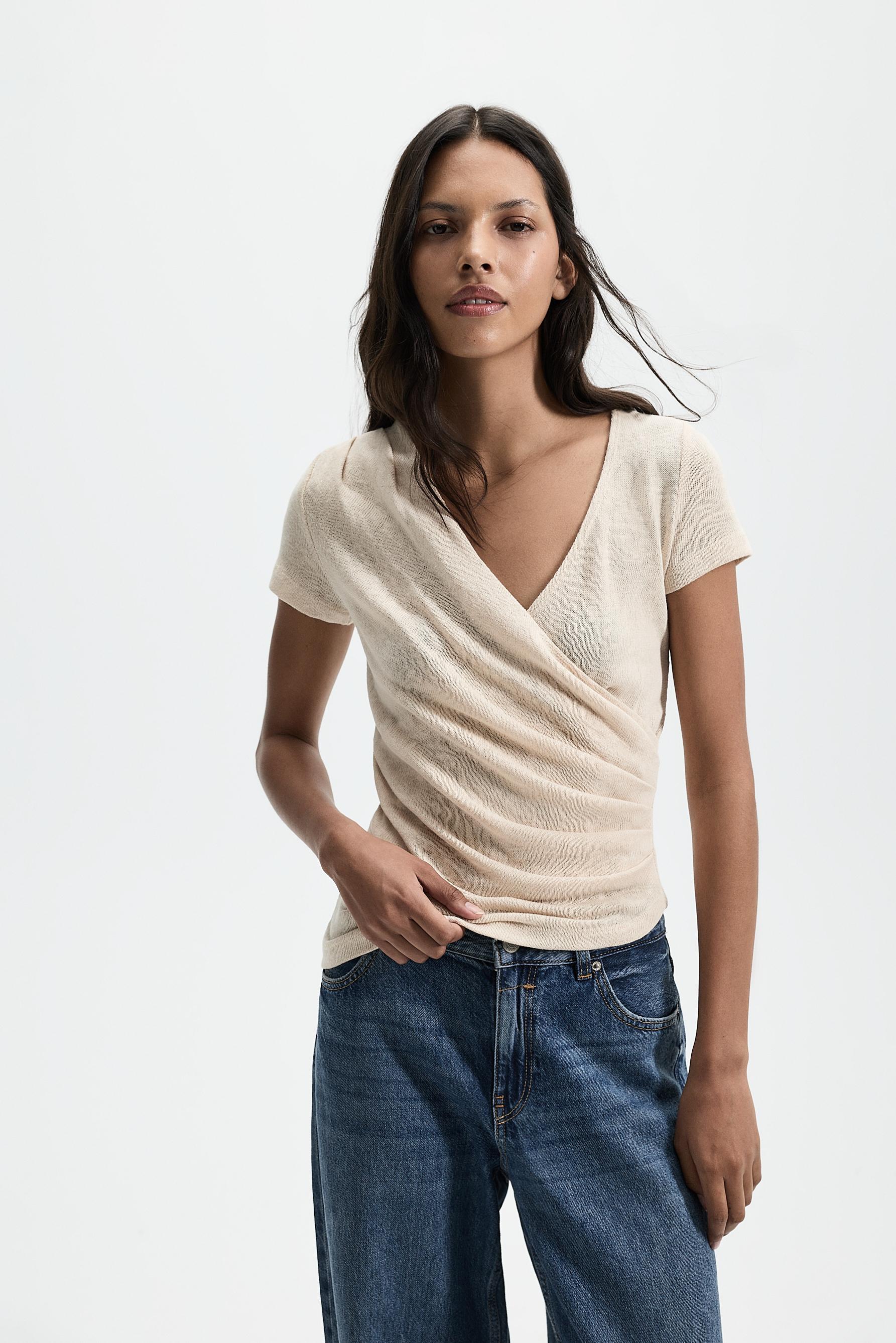 Ruched top — ECRU