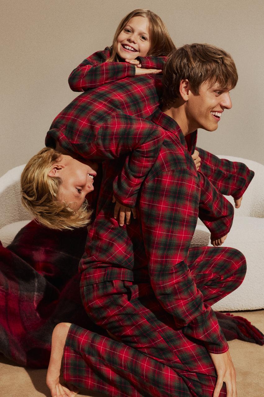 Hombre Pijama cuadros franela NAVIDAD Niña Niños Lefties