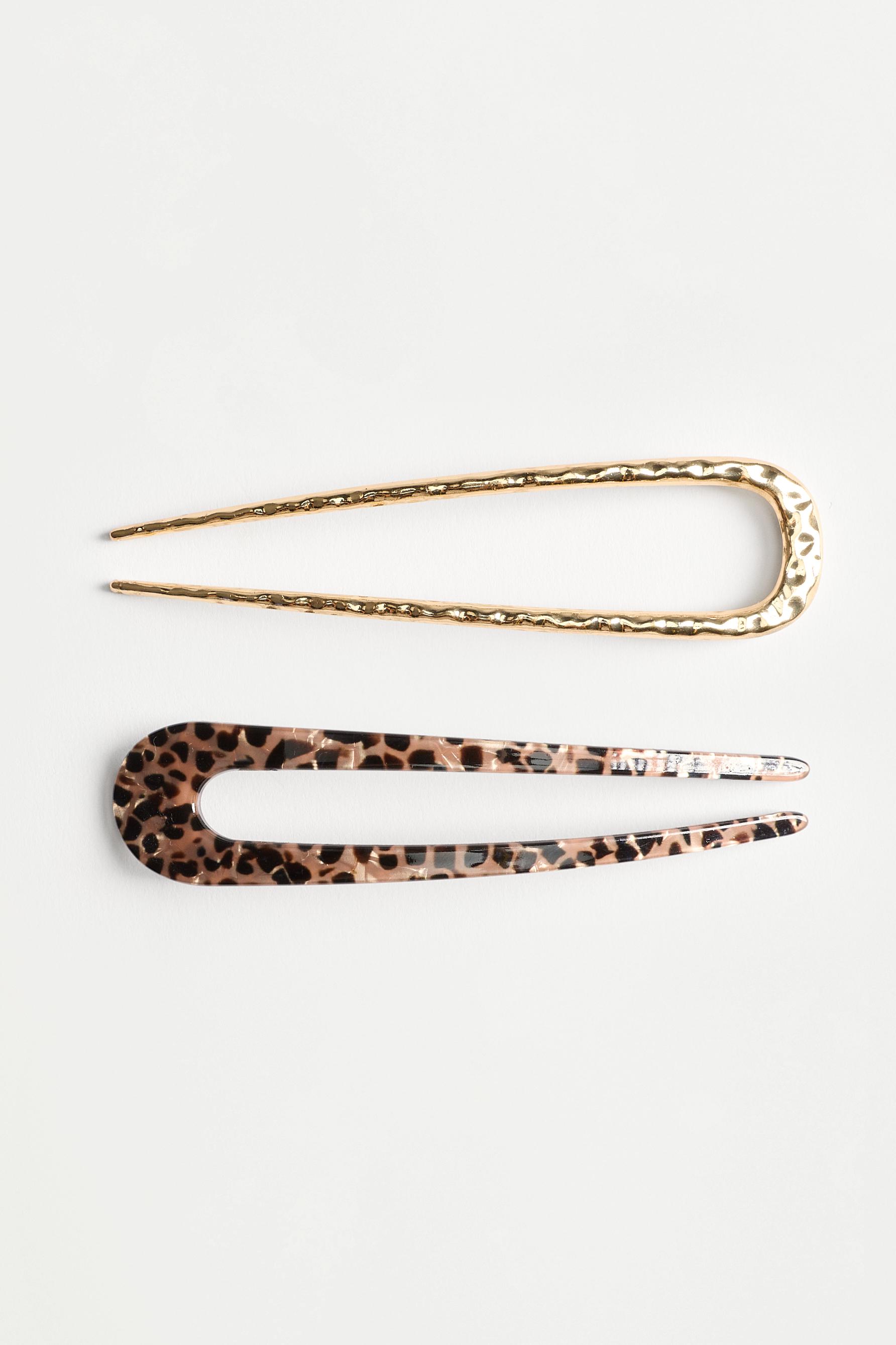 2-Pack of Hair Clips — BROWN