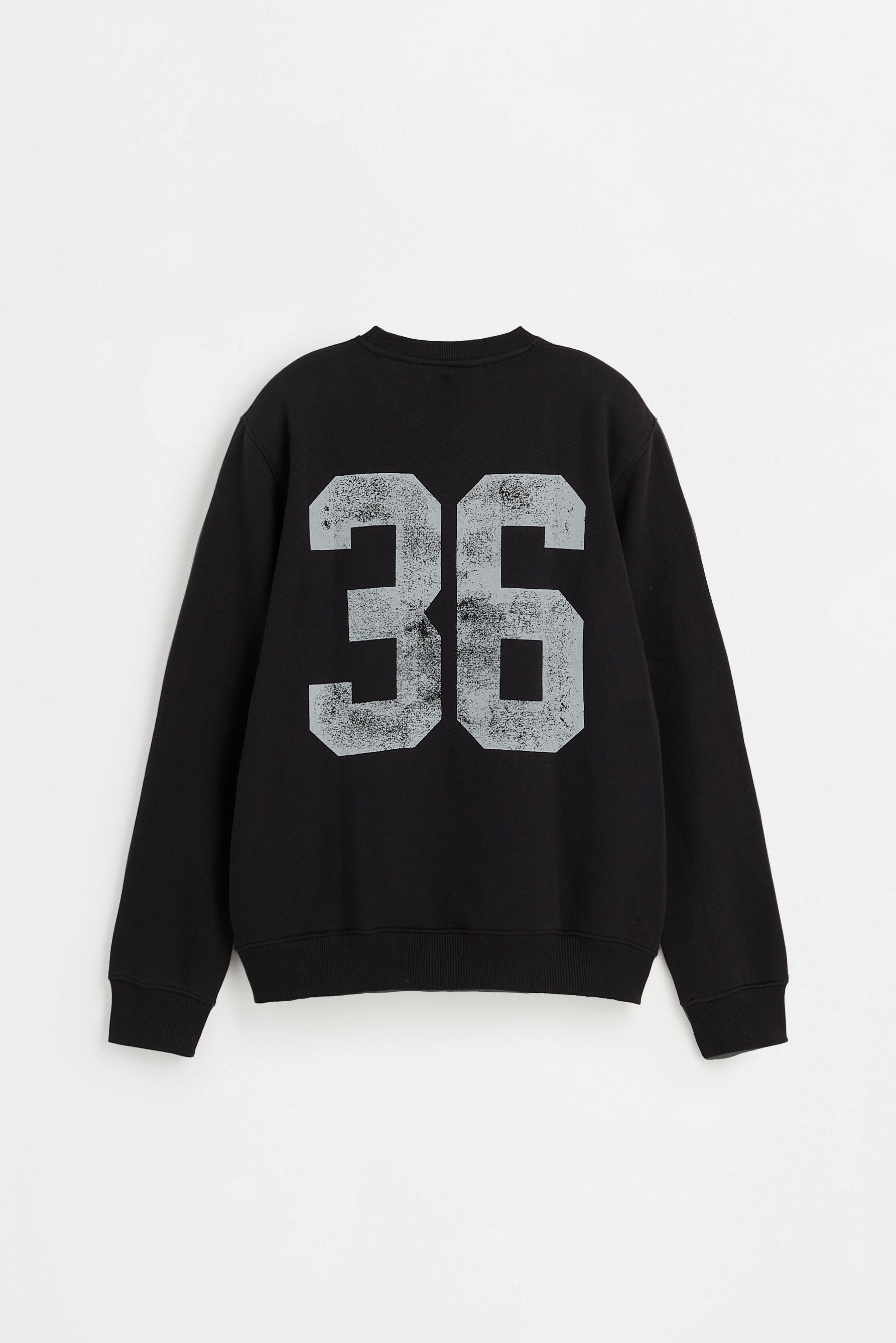 Text print sweatshirt — BLACK