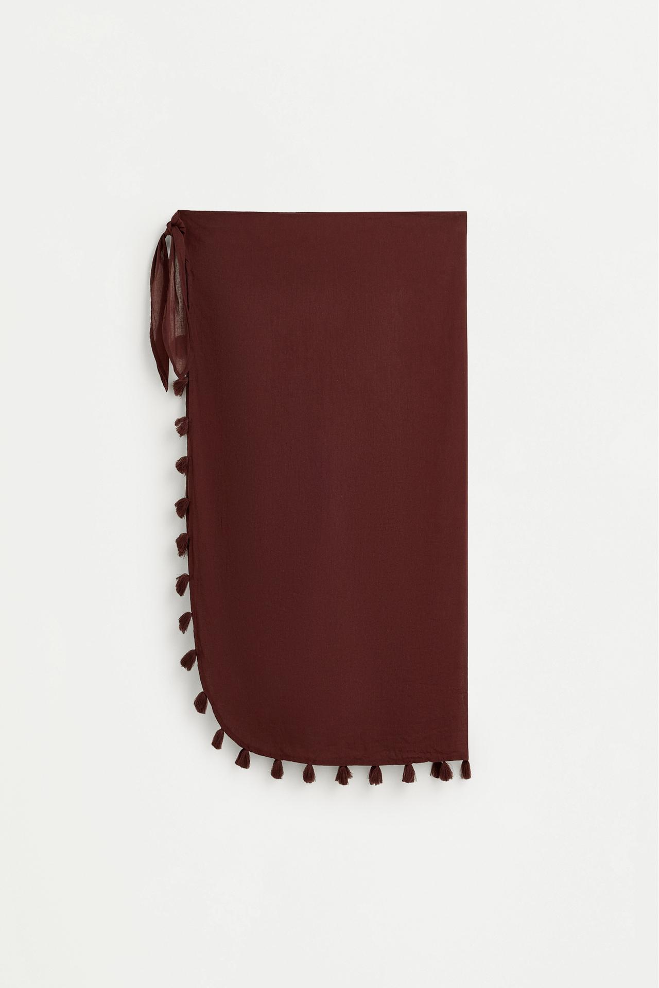 Embellished pareo — DARK BROWN