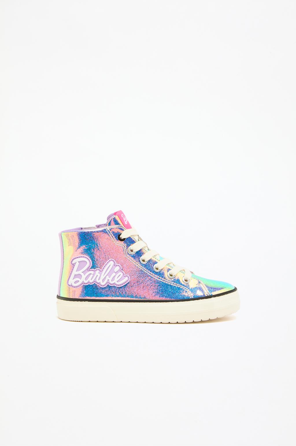 Iridescent Barbie™ high-top sneakers