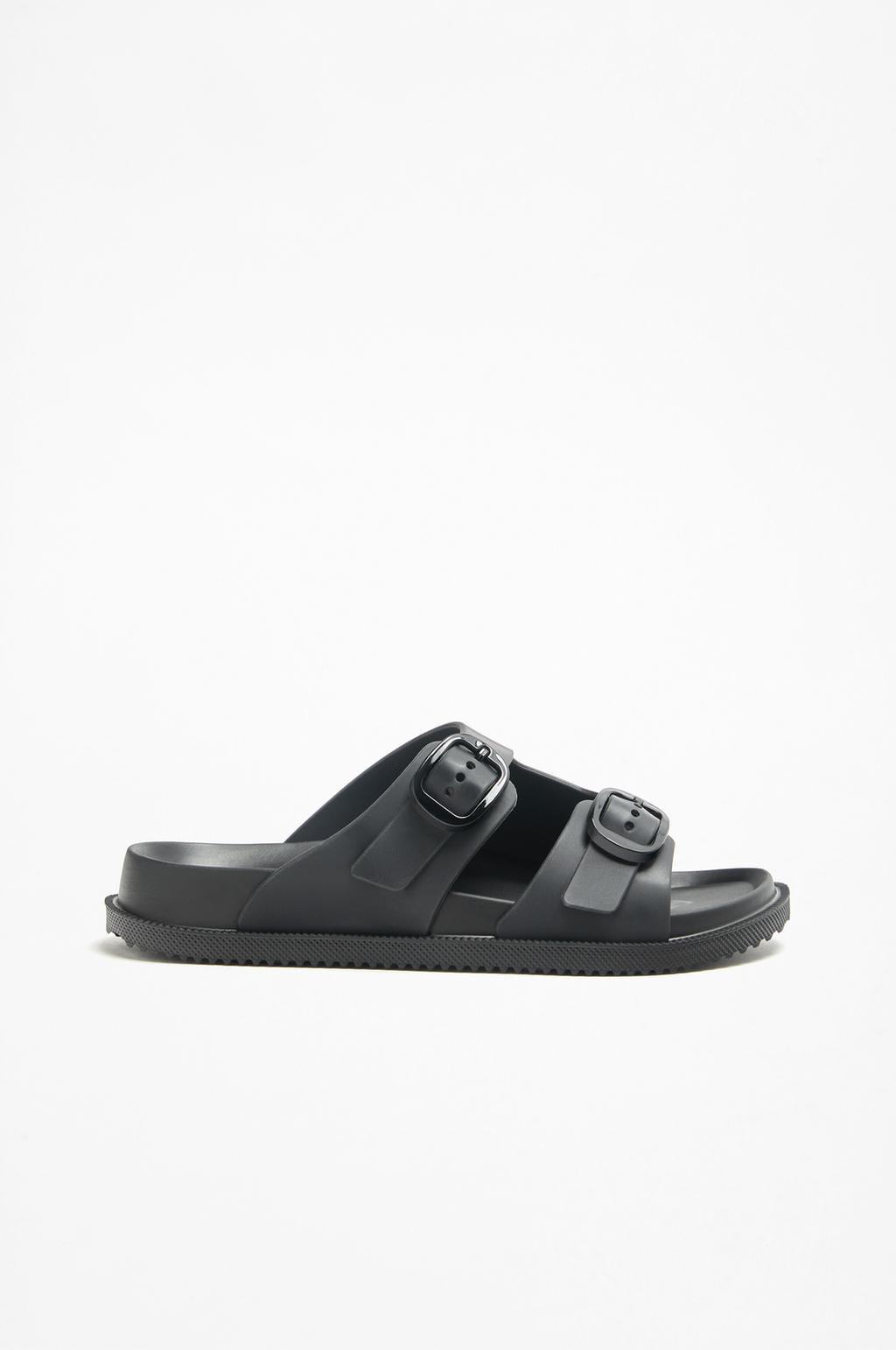 Double buckle pool sandals