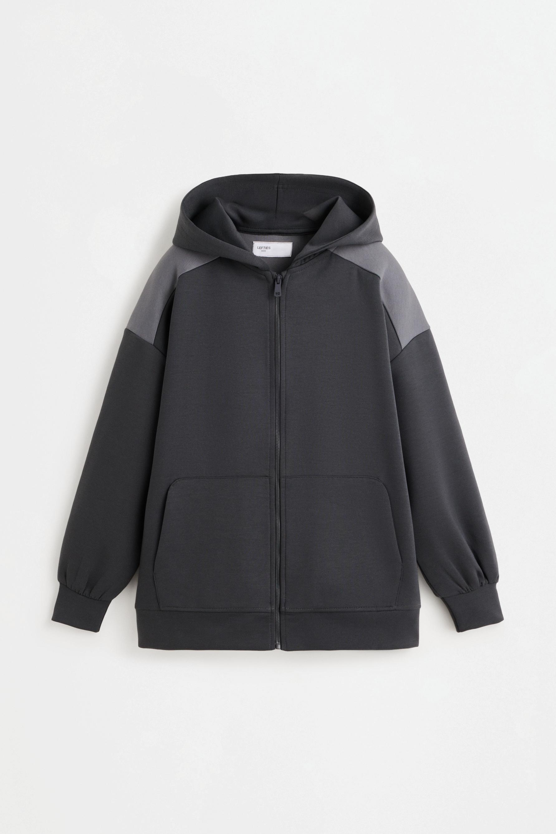Sudadera cremallera efecto neopreno
