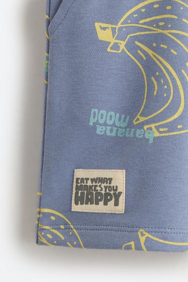 Printed plush Bermuda shorts — LAVENDER BLUE 4