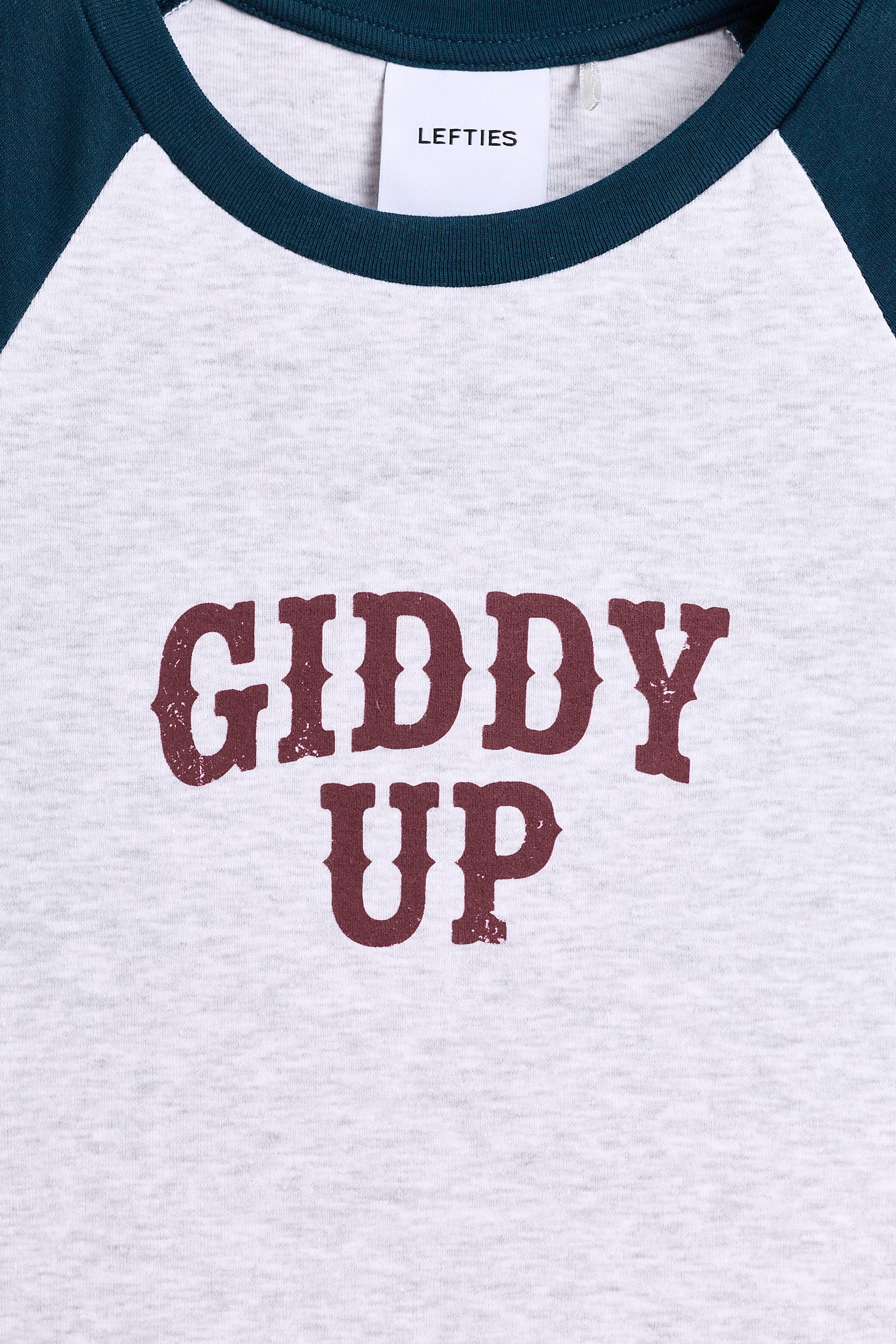 Printed raglan sleeve T-shirt — GREY MARL