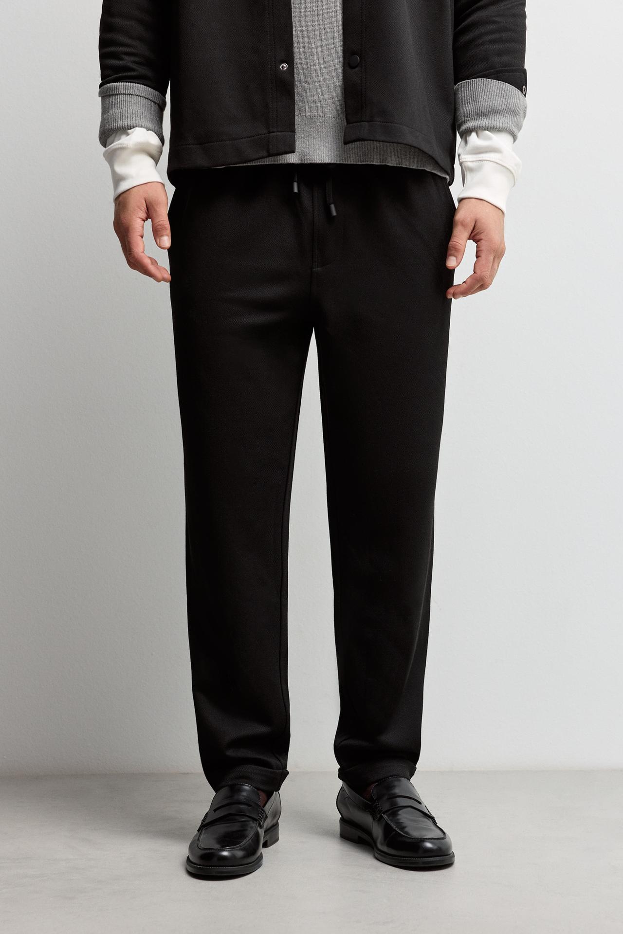 Piqué joggers — BLACK