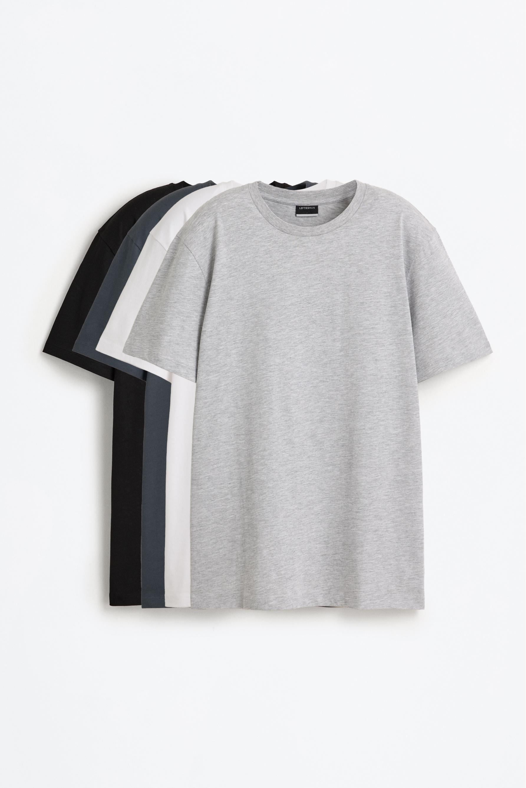 4-pack of basic T-shirts — GREY MARL