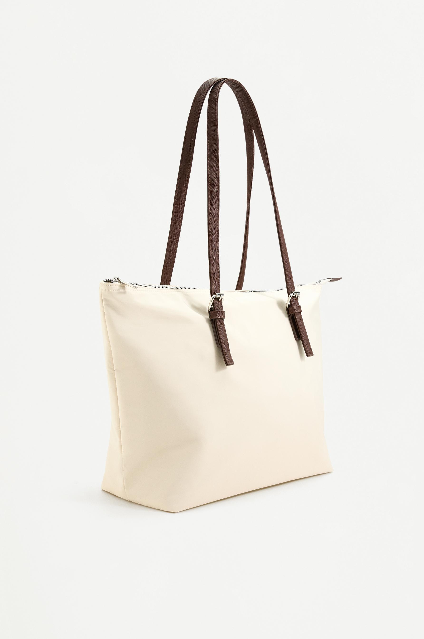 Nylon shopper bag — ECRU