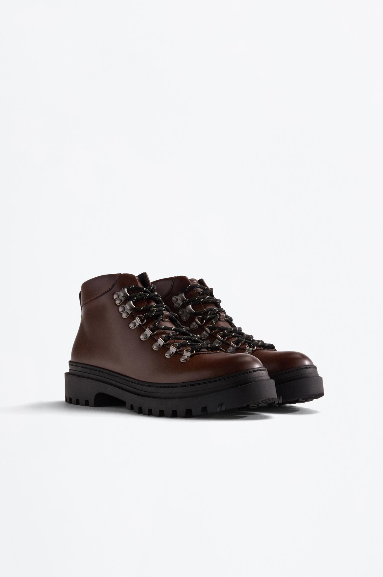 Lace-up hiking boots — BROWN