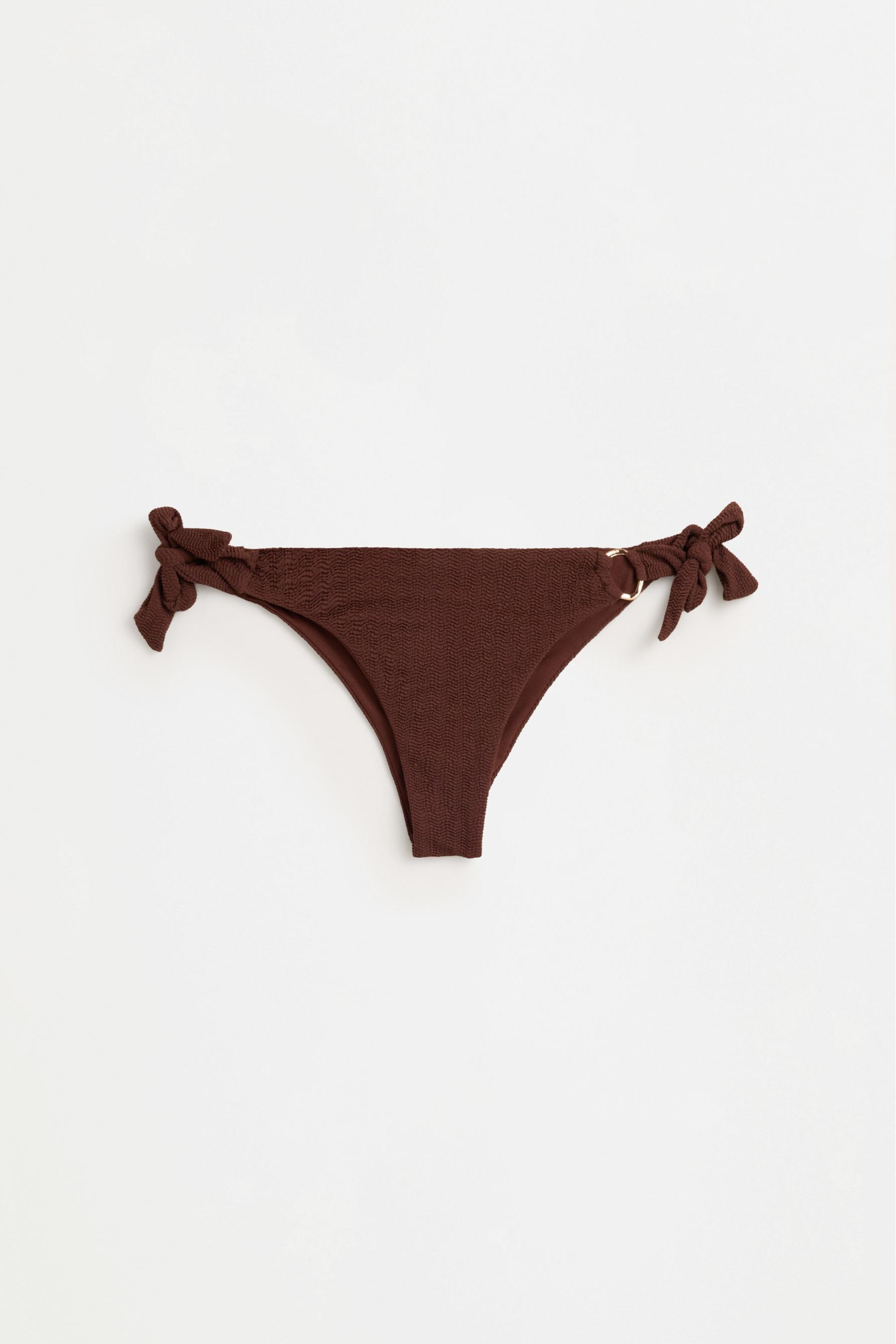 Jewel-detail bikini bottoms — CHOCOLATE