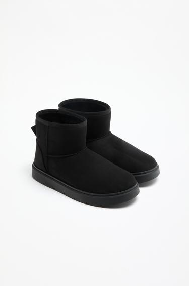 Flat fur ankle boots — BLACK 2