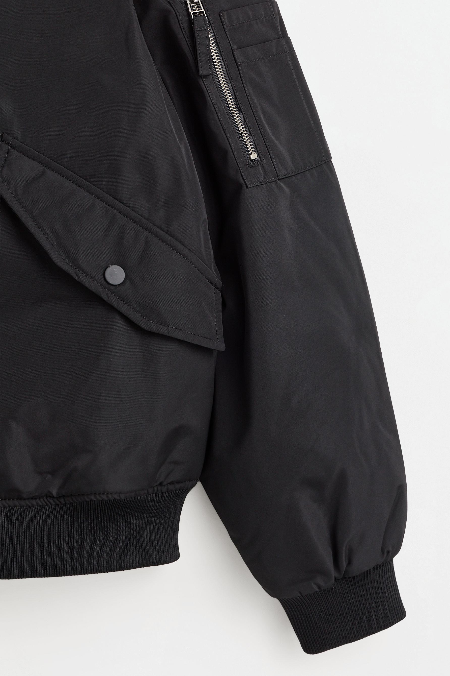 Quilted bomber jacket — BLACK