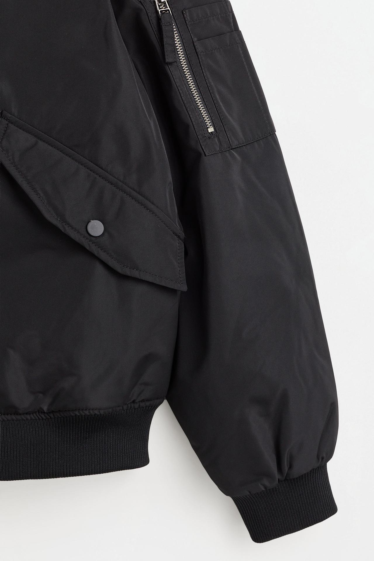 Quilted bomber jacket — BLACK