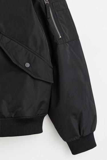 Quilted bomber jacket — BLACK 7