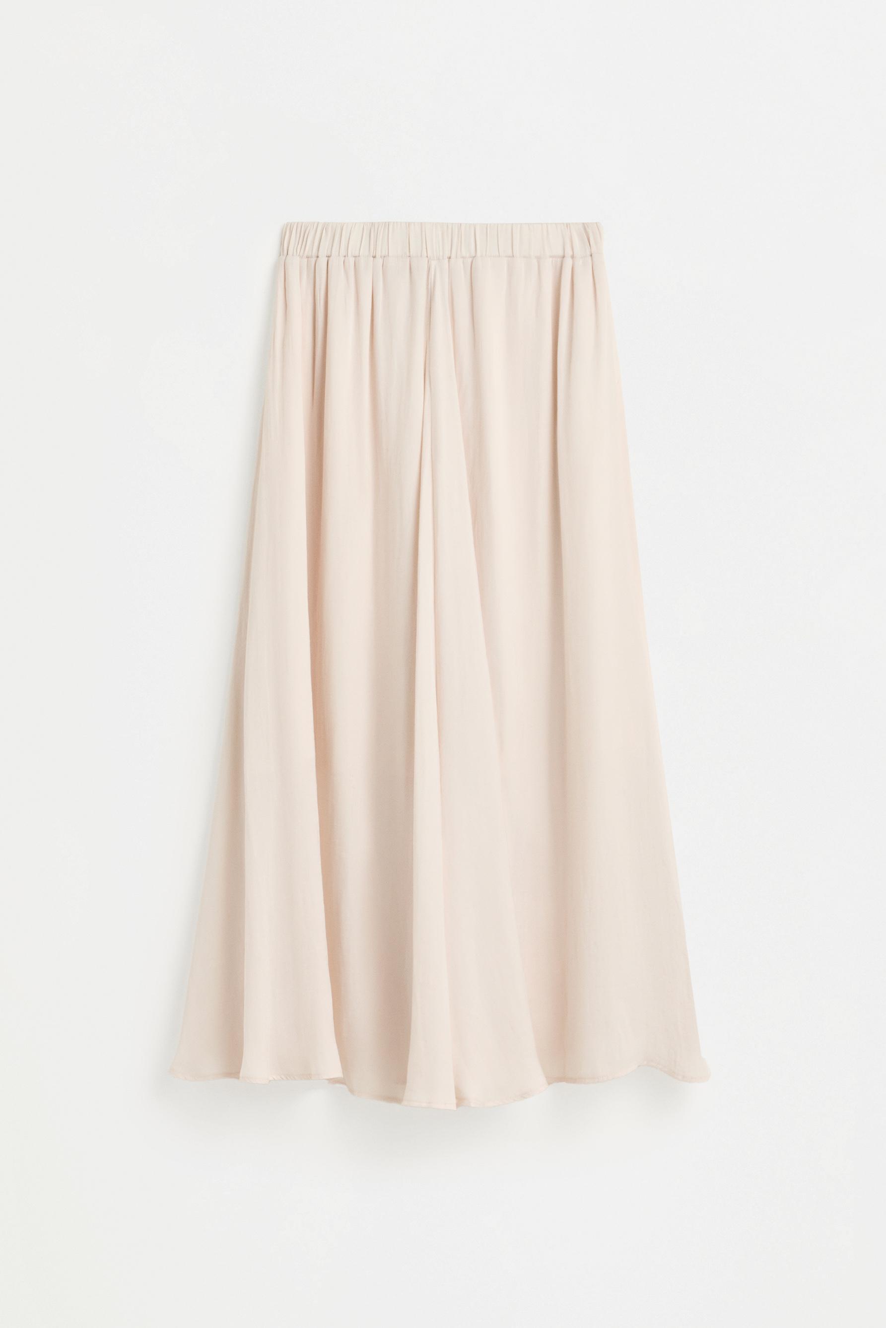 Textured satin midi skirt — CREAM