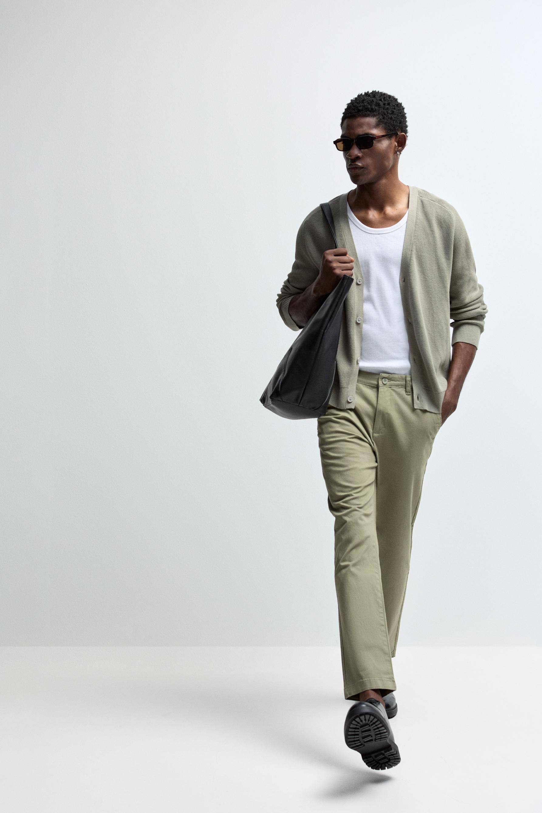 Skinny chino trousers — GREEN