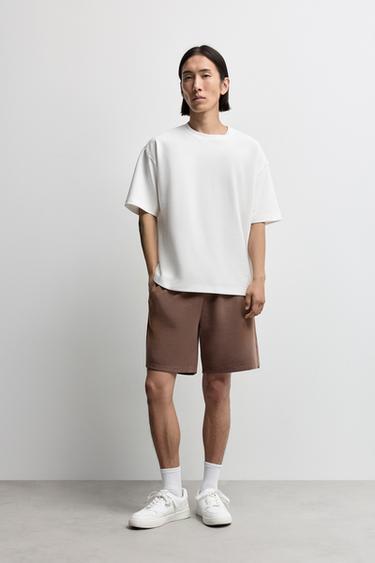 Basic tracksuit Bermuda shorts — BROWN 1