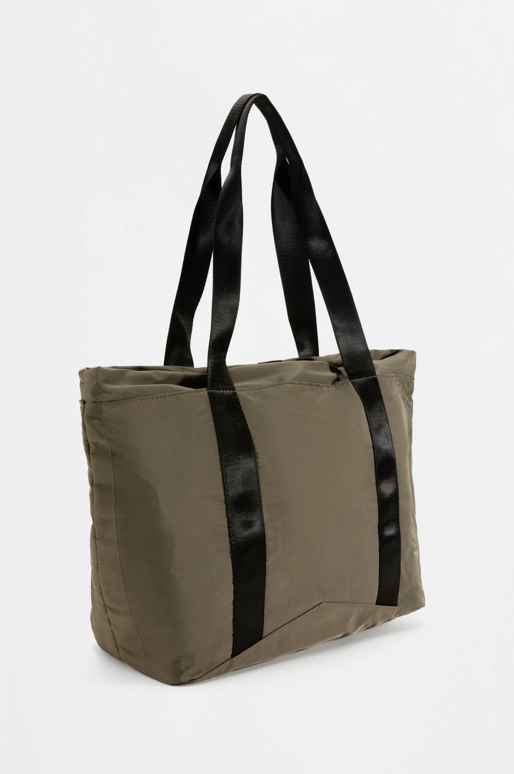 Nylon shopper bag — KHAKI