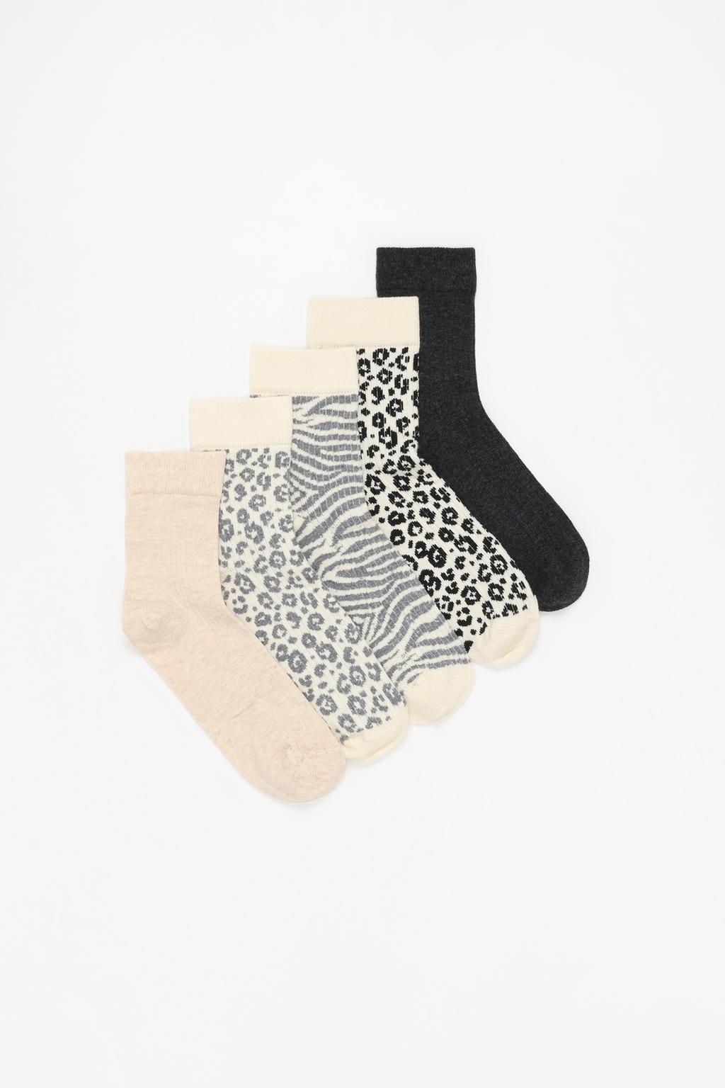 Pack 5 calcetines tobilleros altos combinados