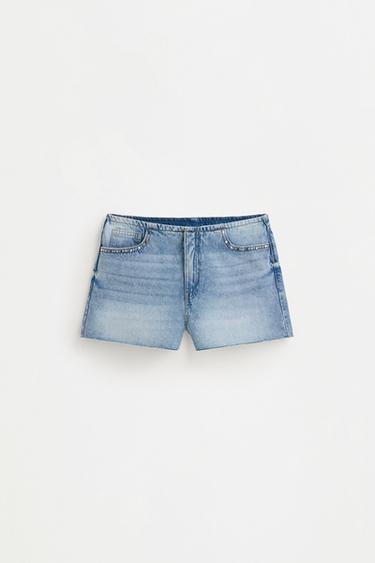 Studded denim shorts — INDIGO 6