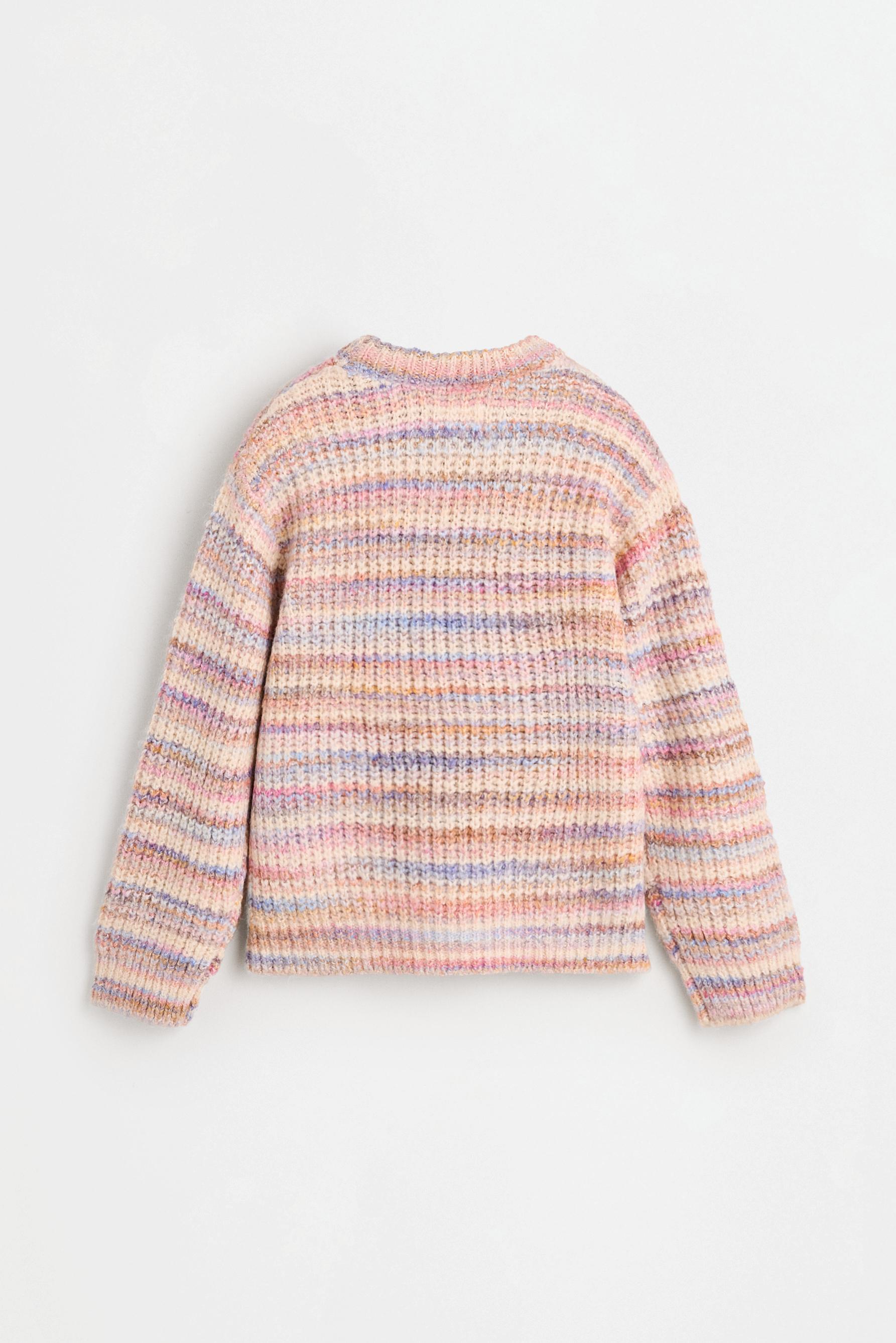 Striped knit sweater — MEDIUM PINK