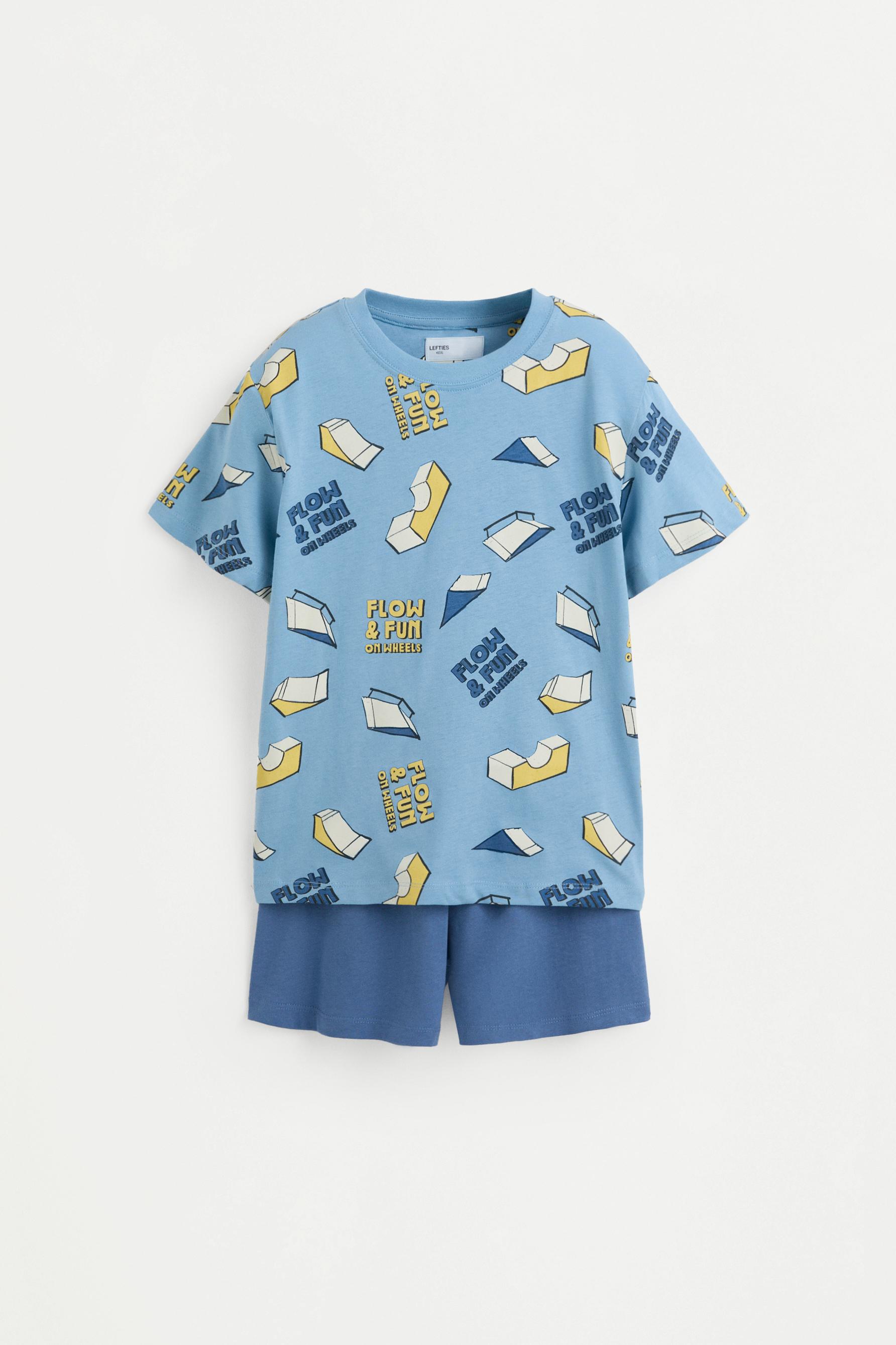 Short printed pyjamas — PALE BLUE