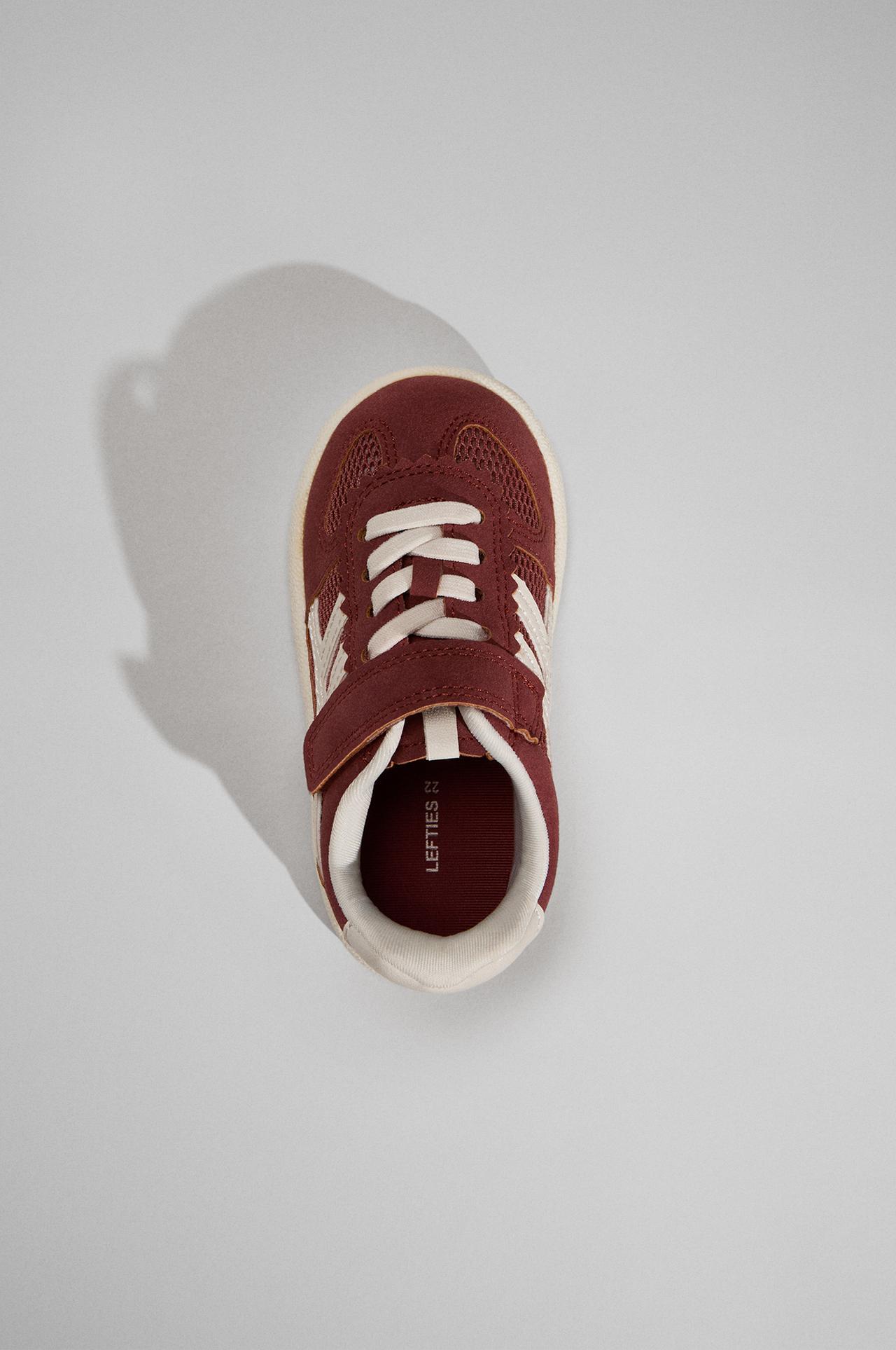 Mixed-finish barefoot sneakers — BURNT ORANGE