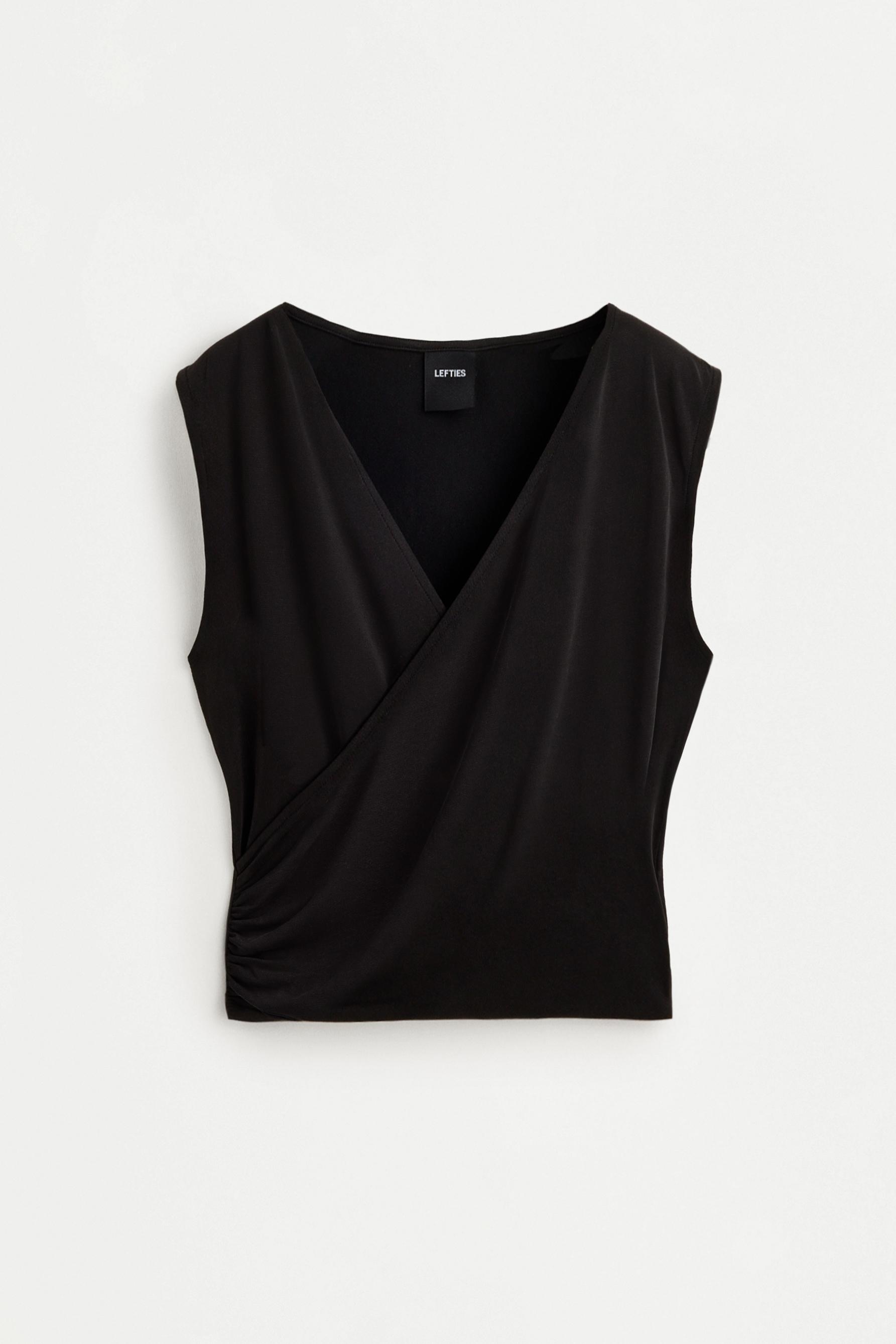 Crossover sports top — BLACK