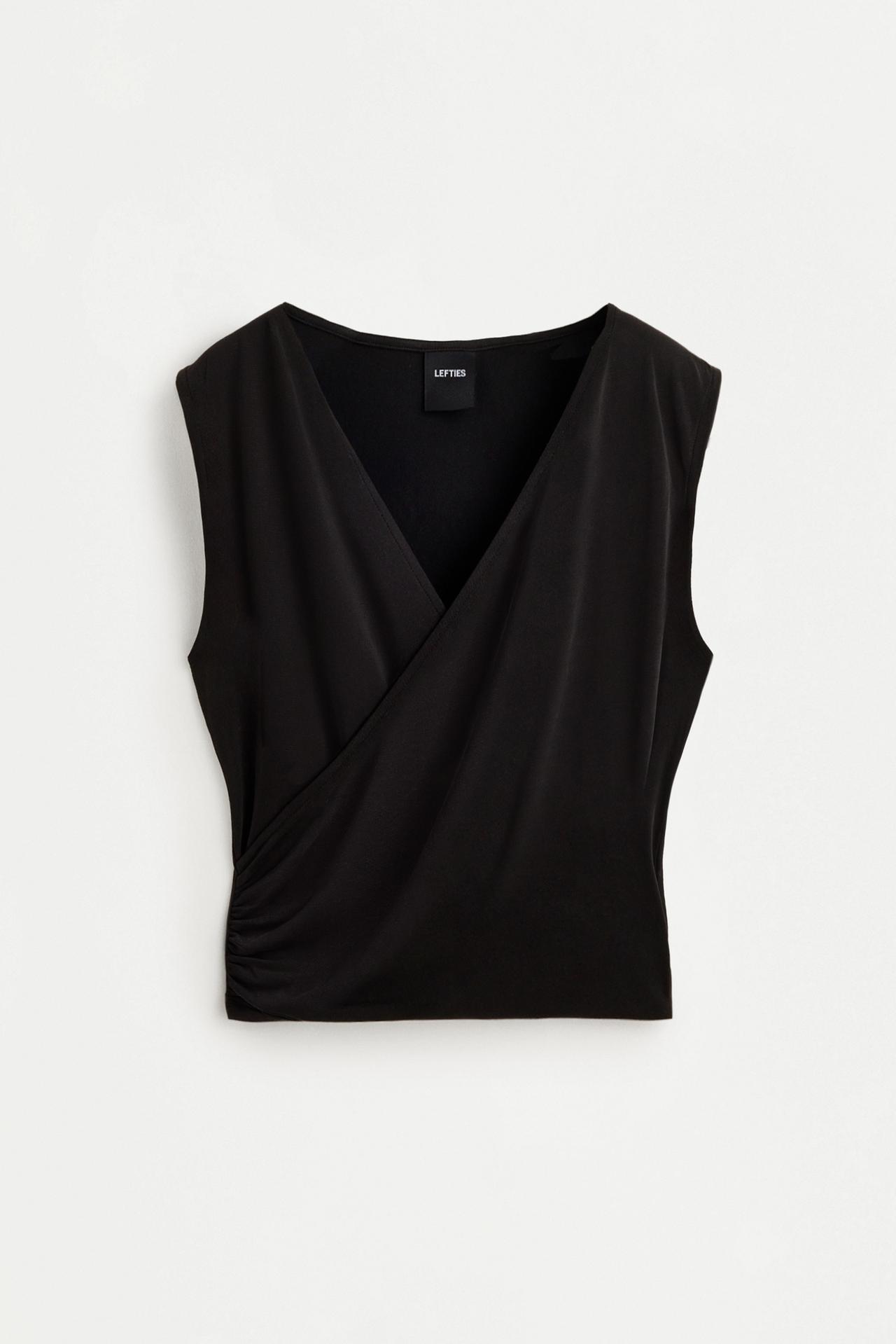 Crossover sports top — BLACK