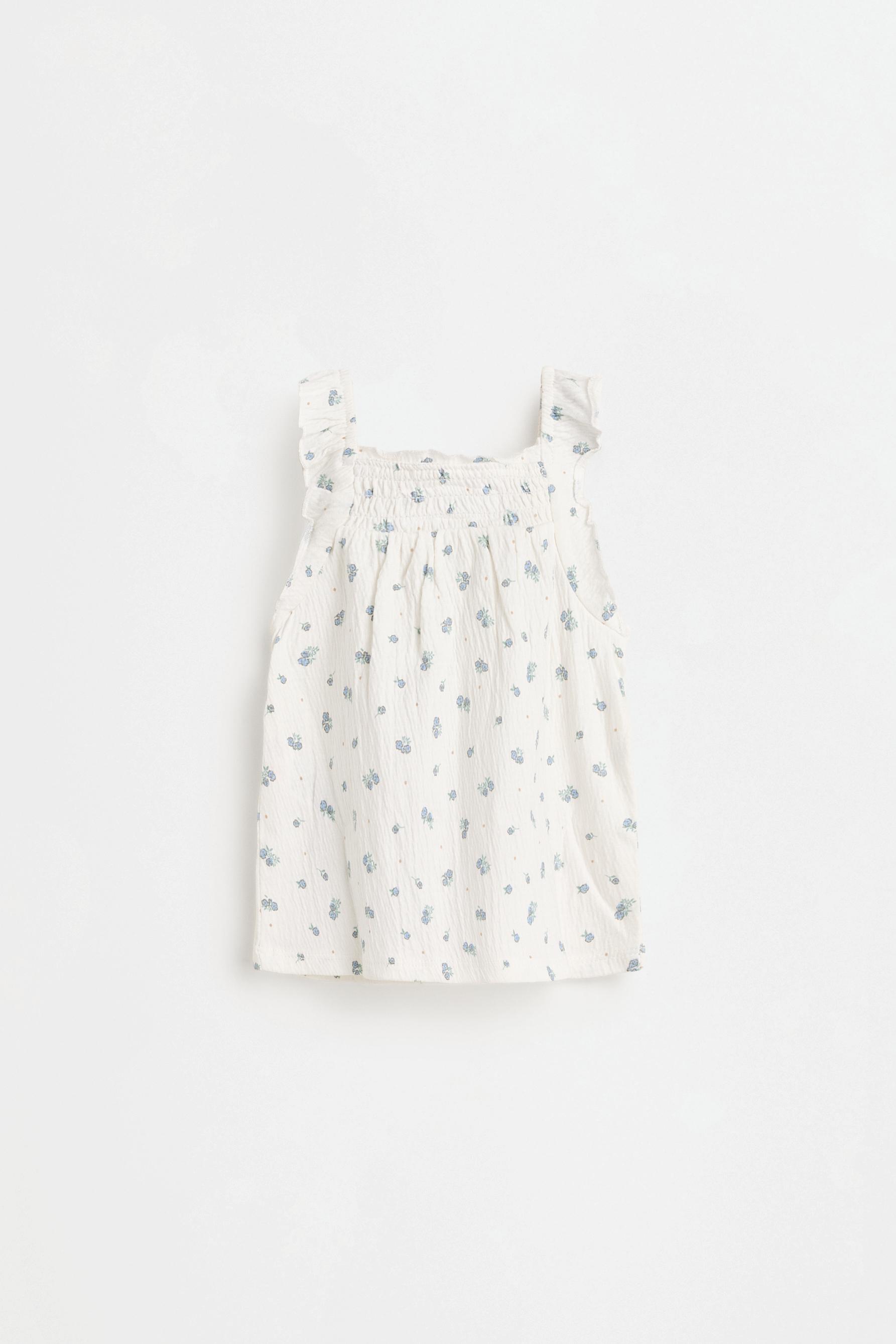 Crepe dress and bloomer set — WHITE