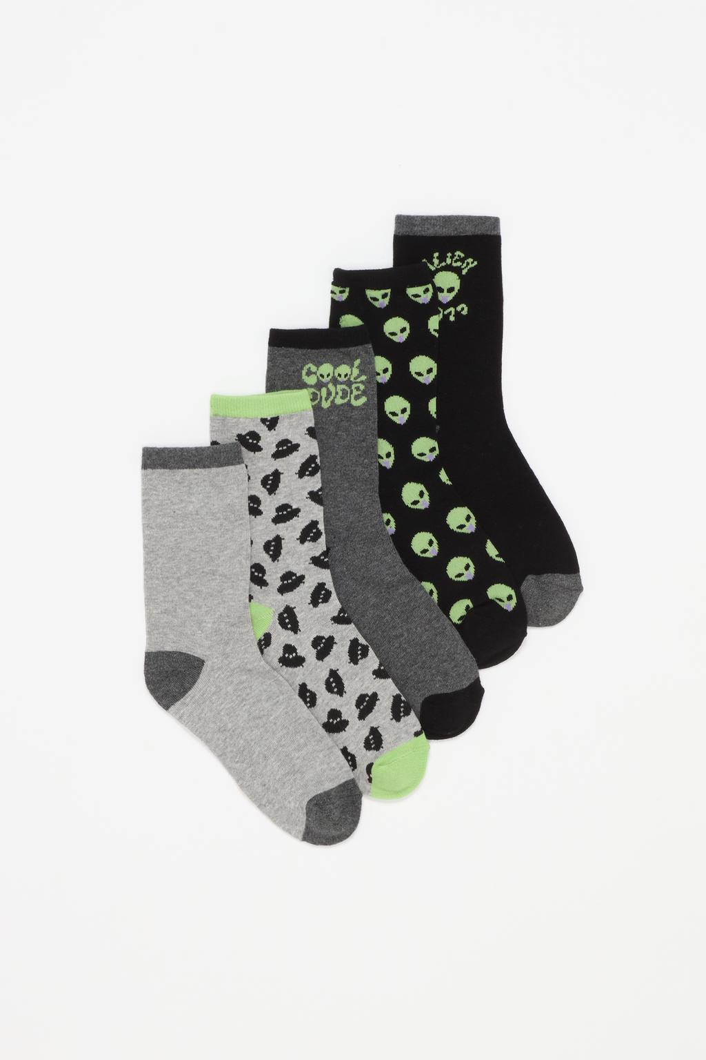 Pack of 5 pairs of alien socks