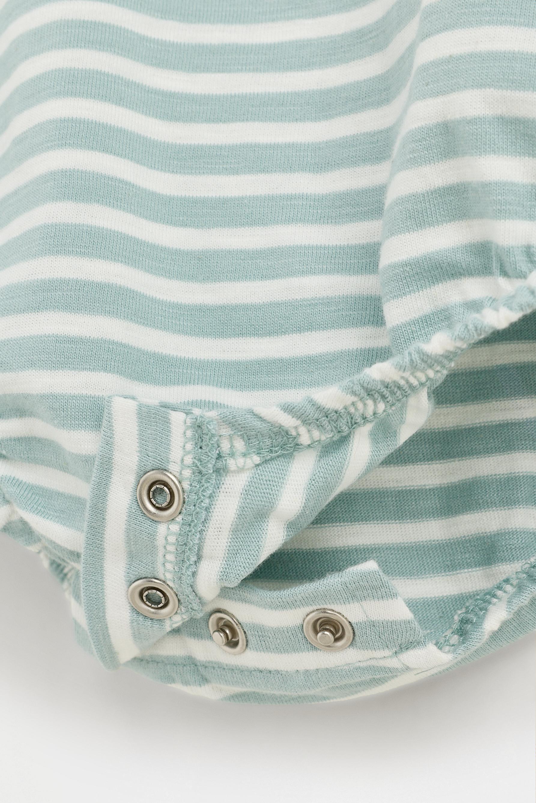 Striped bias cut romper — TURQUOISE
