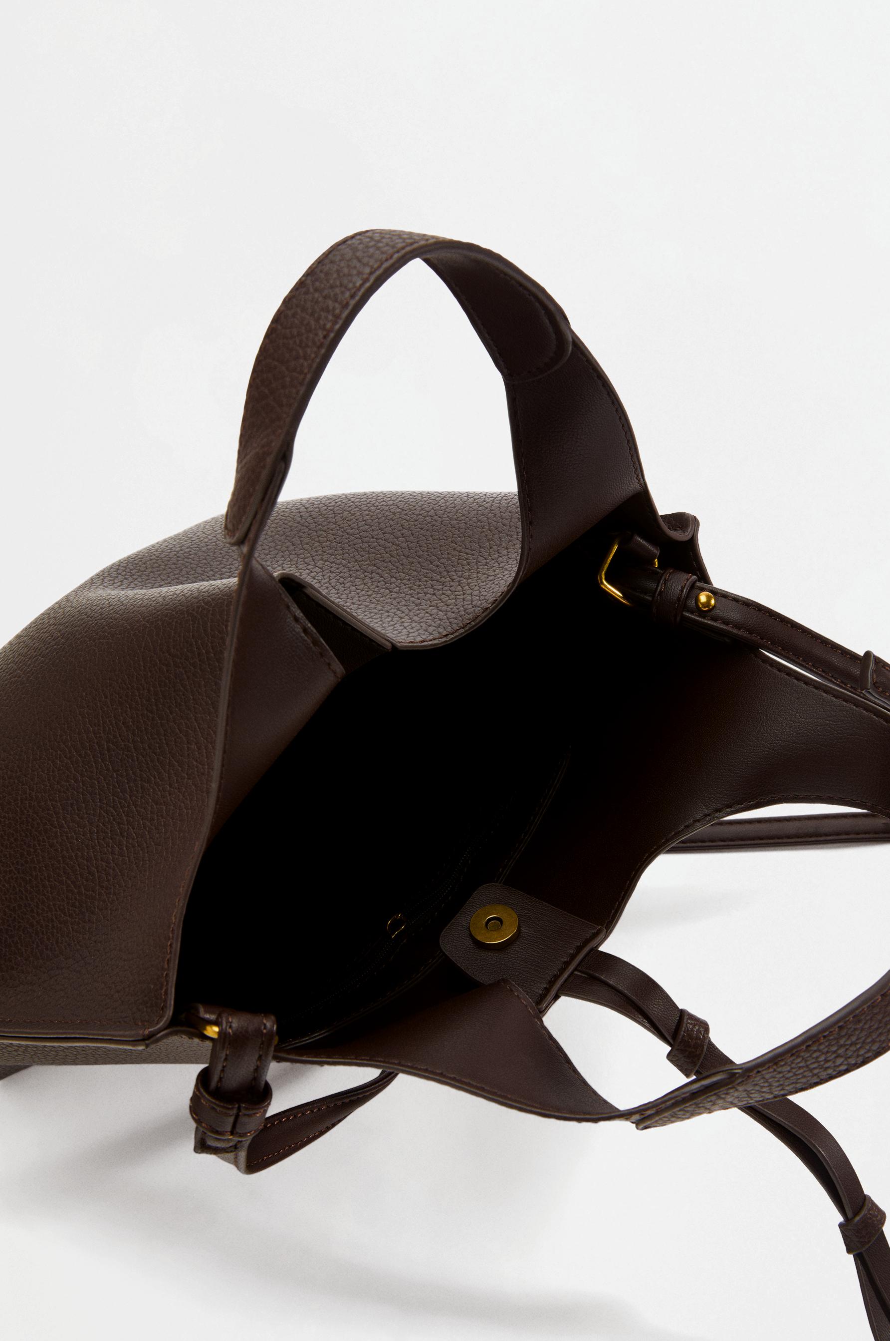 Mini shopper bag — BROWN