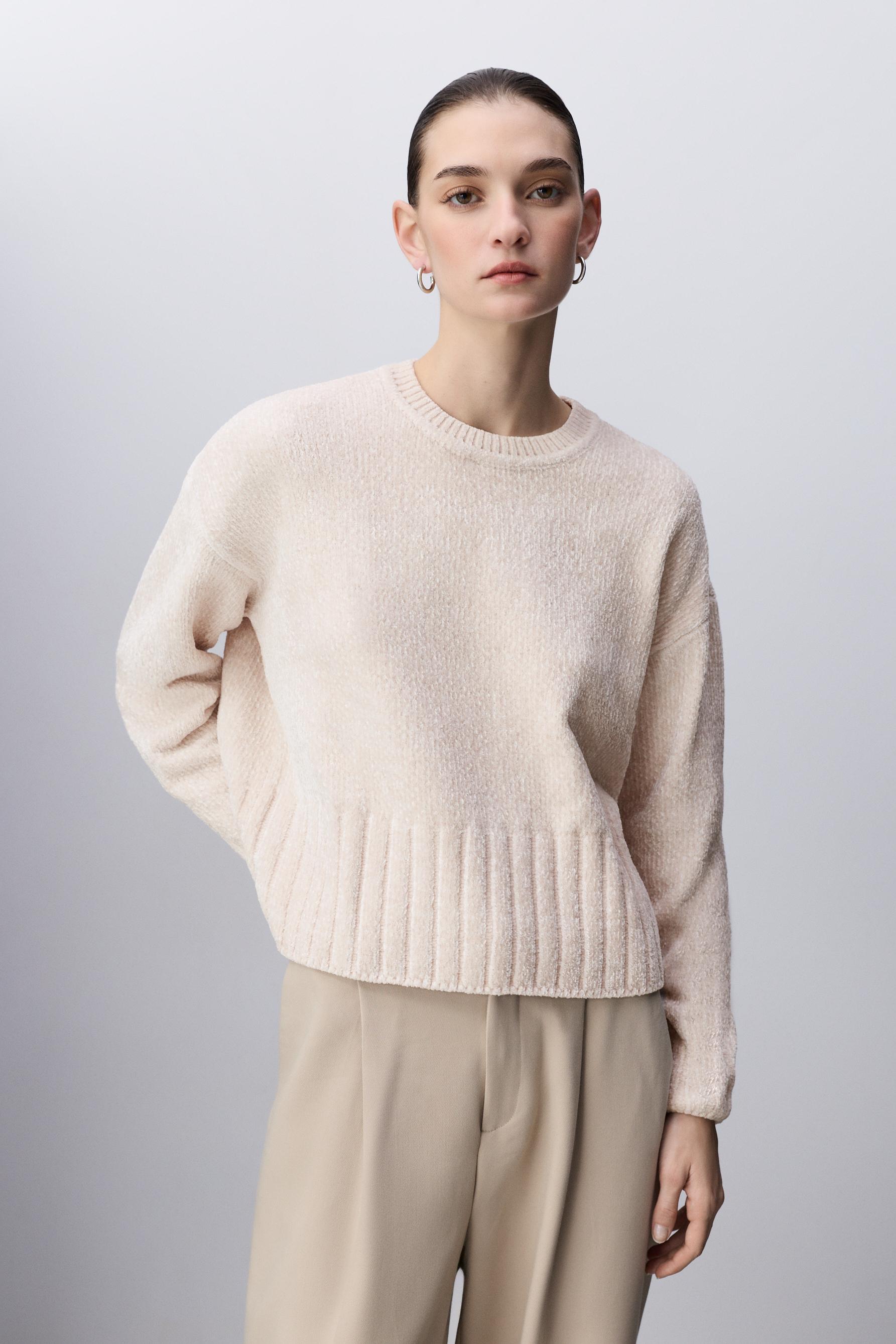 Jersey chenilla cuello redondo