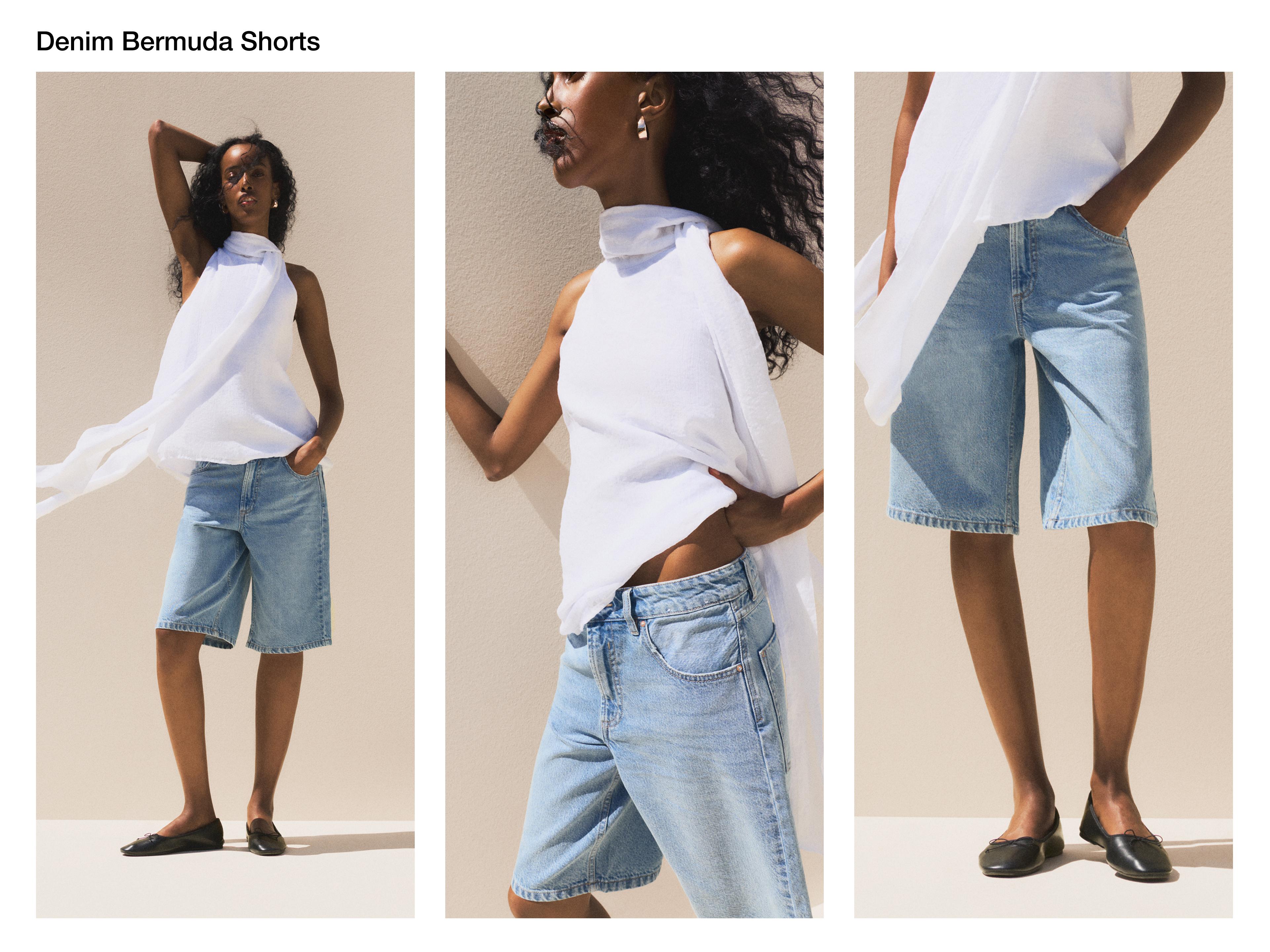 Denim Bermuda shorts — PALE INDIGO