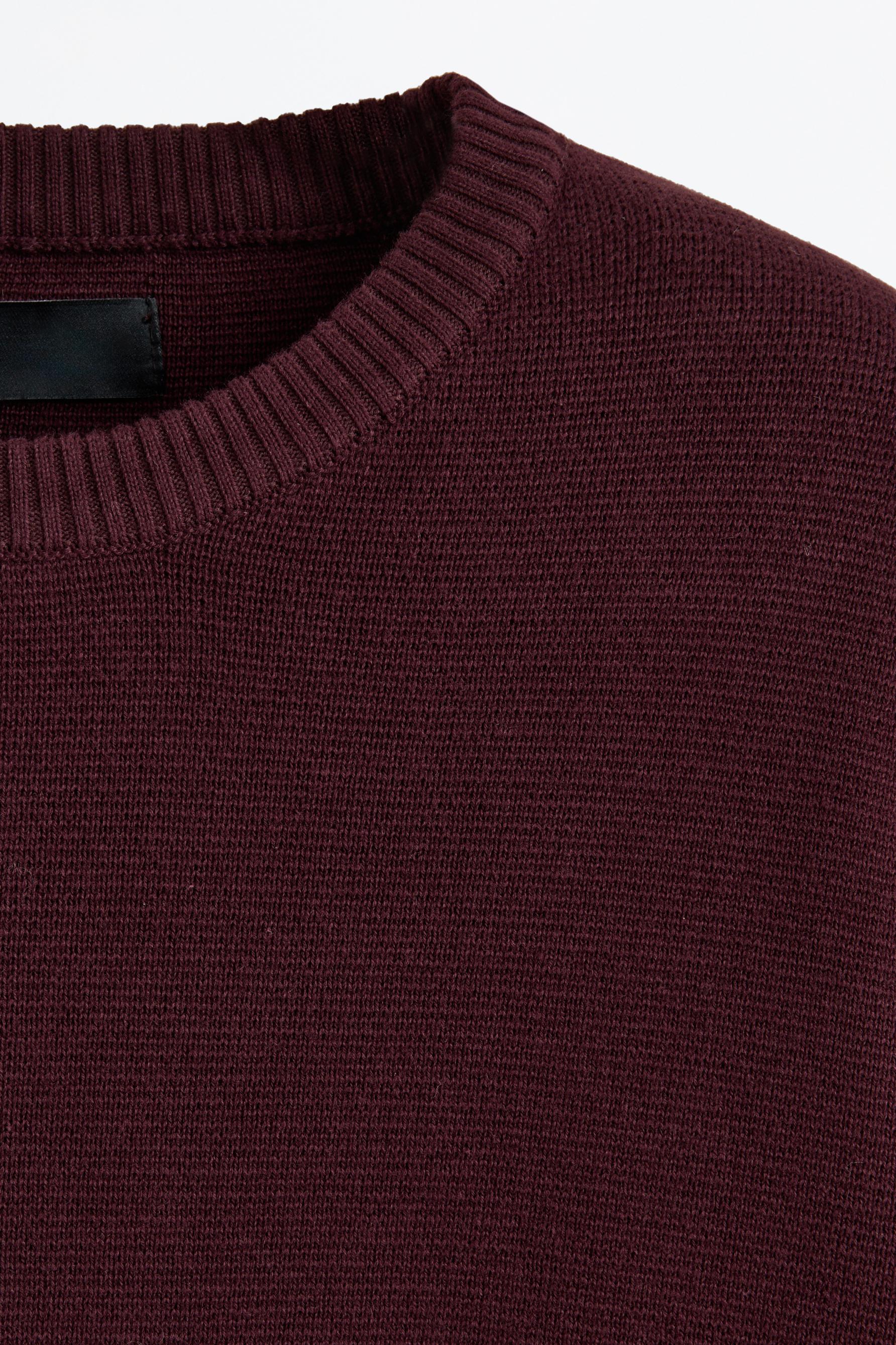 Compact knit sweater — BURGUNDY