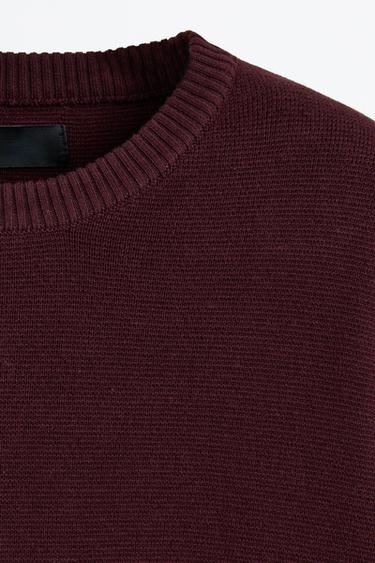 Compact knit sweater — BURGUNDY 7