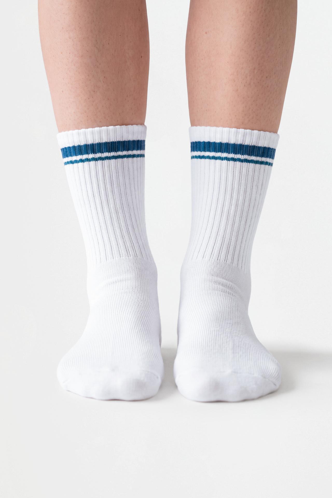 Striped Long Socks (Pack of 4) — BLUISH GREEN