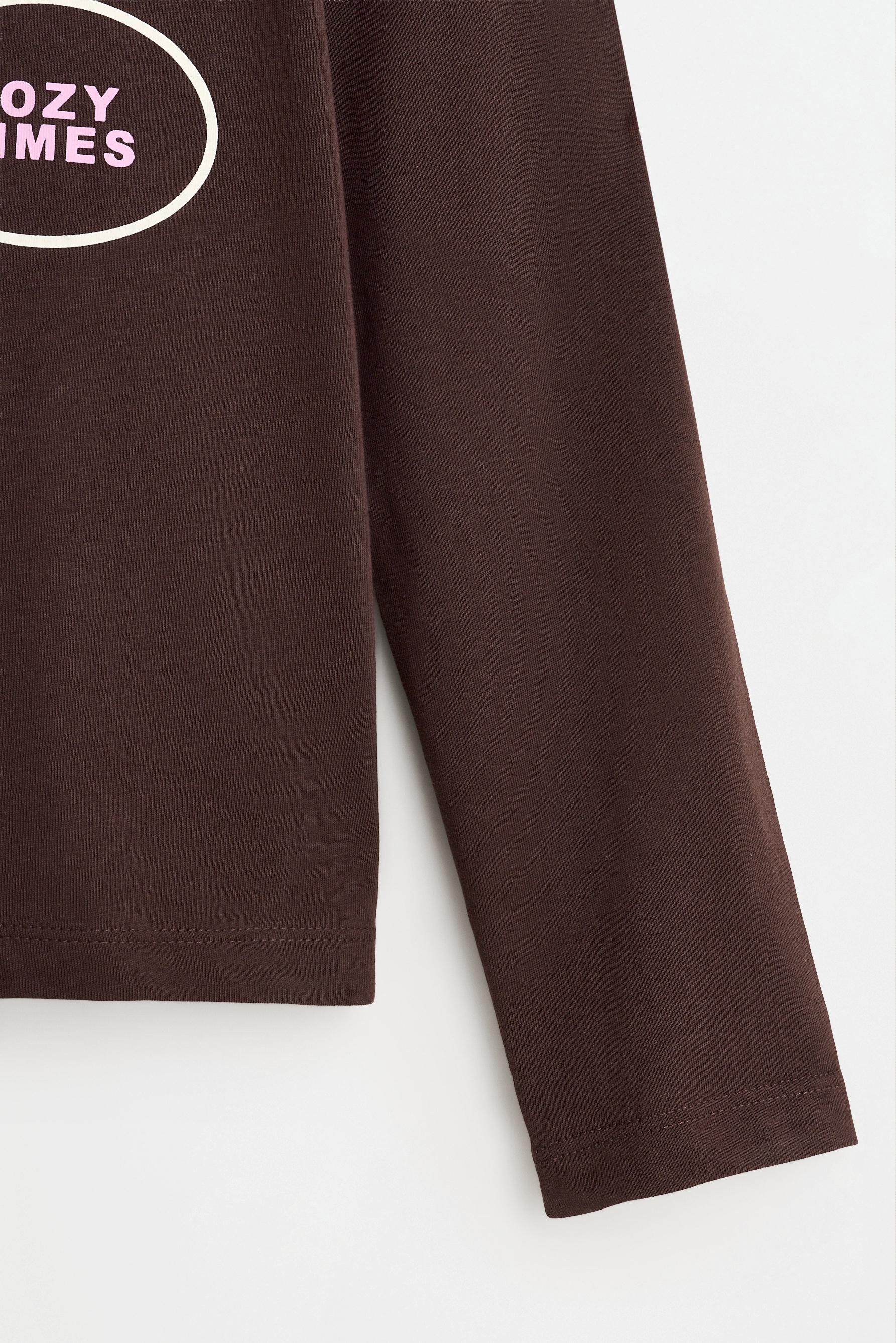 Printed T-shirt — DARK BROWN
