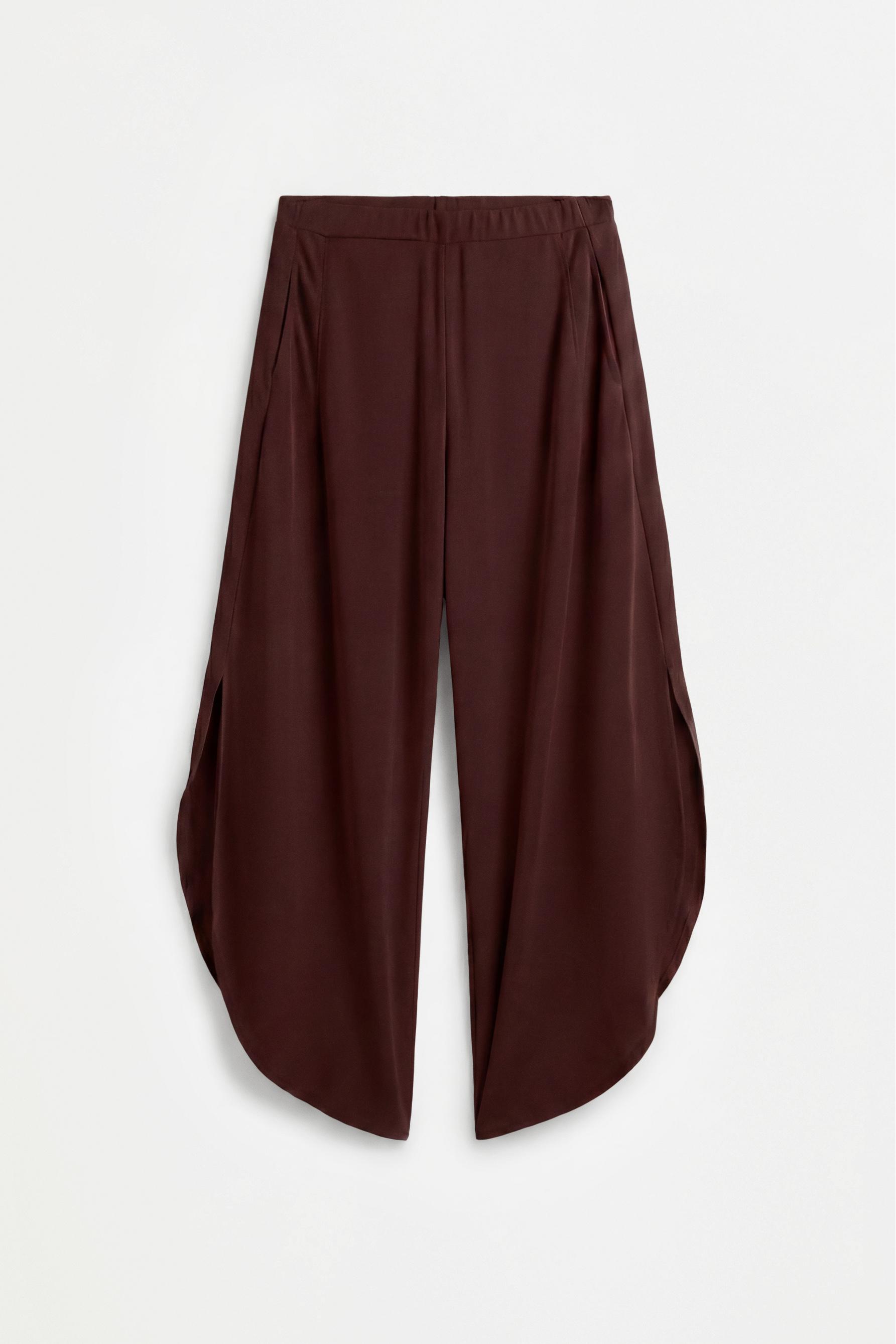 Split detail culottes — CHOCOLATE