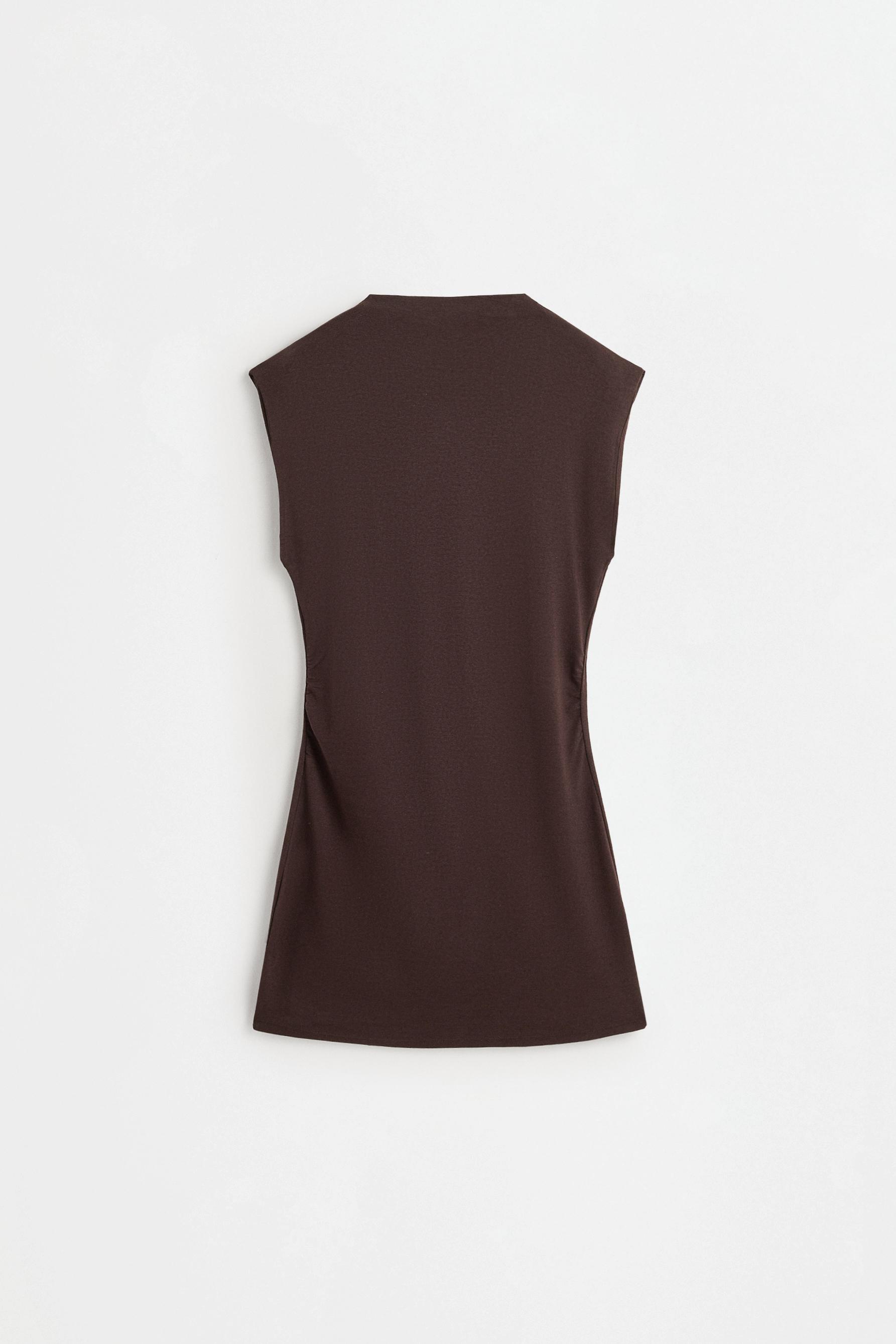 Fitted ruched dress — CHOCOLATE