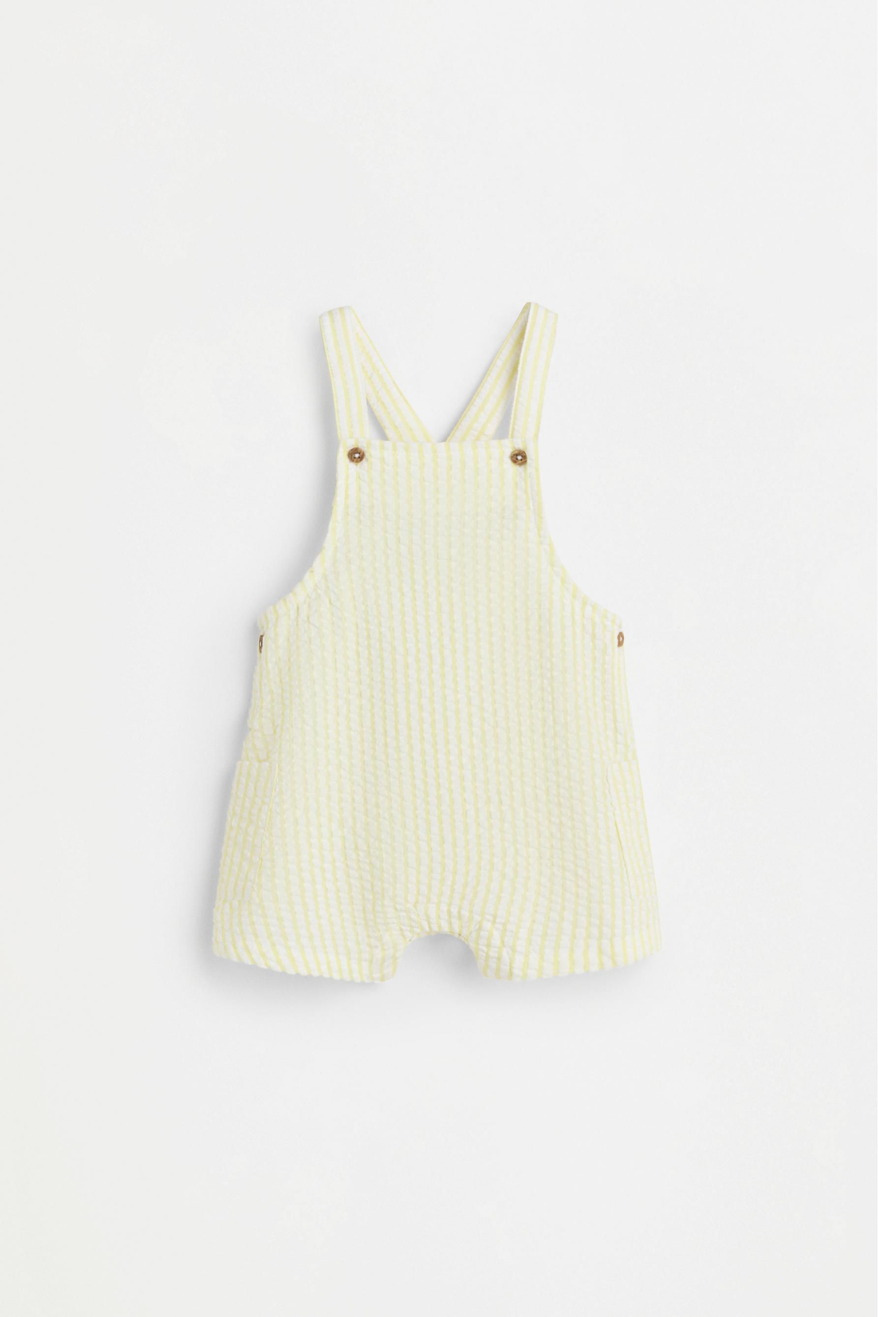 Striped bodysuit and short dungarees co-ord — TURQUOISE