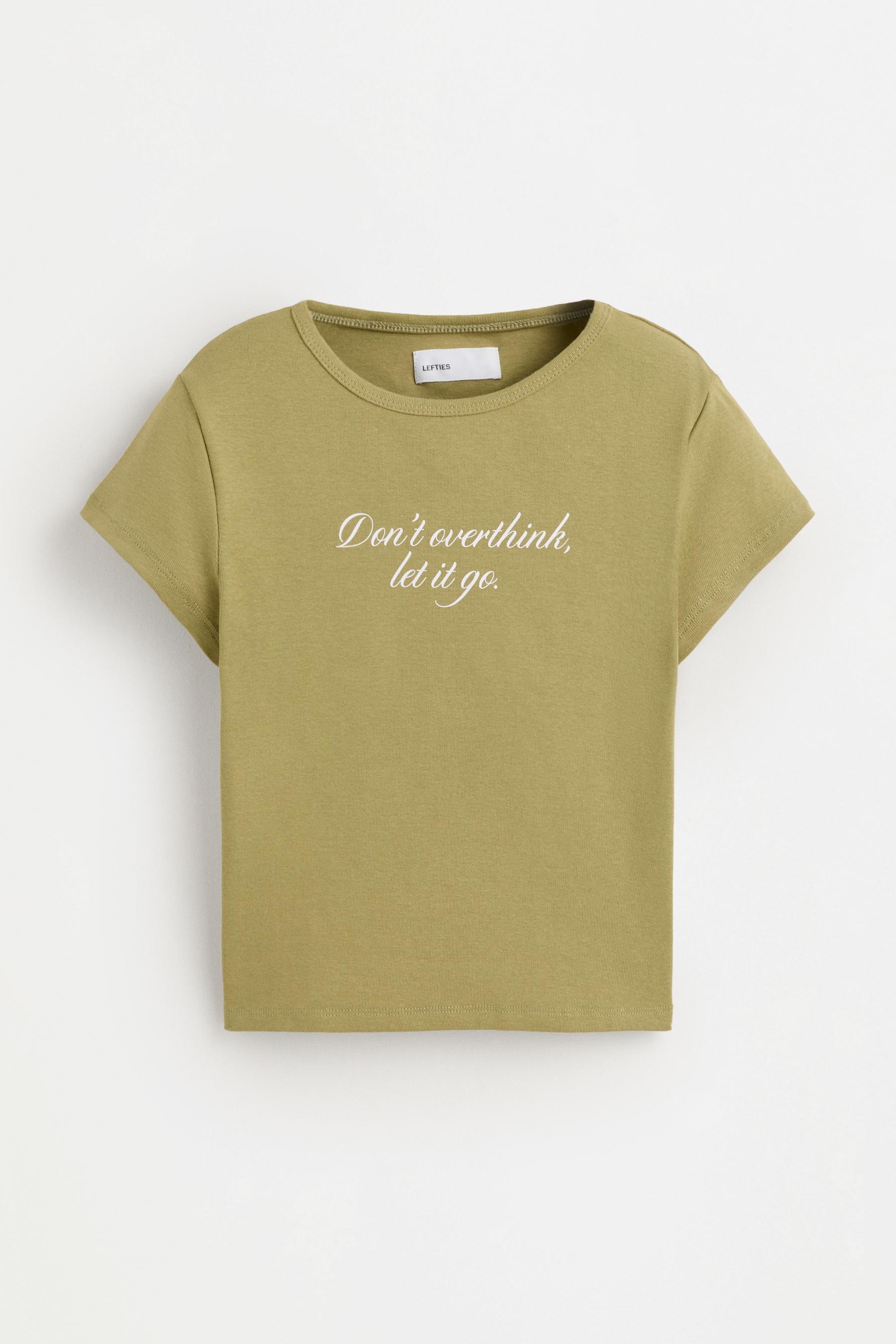 Printed Cropped T-Shirt — SAGE GREEN