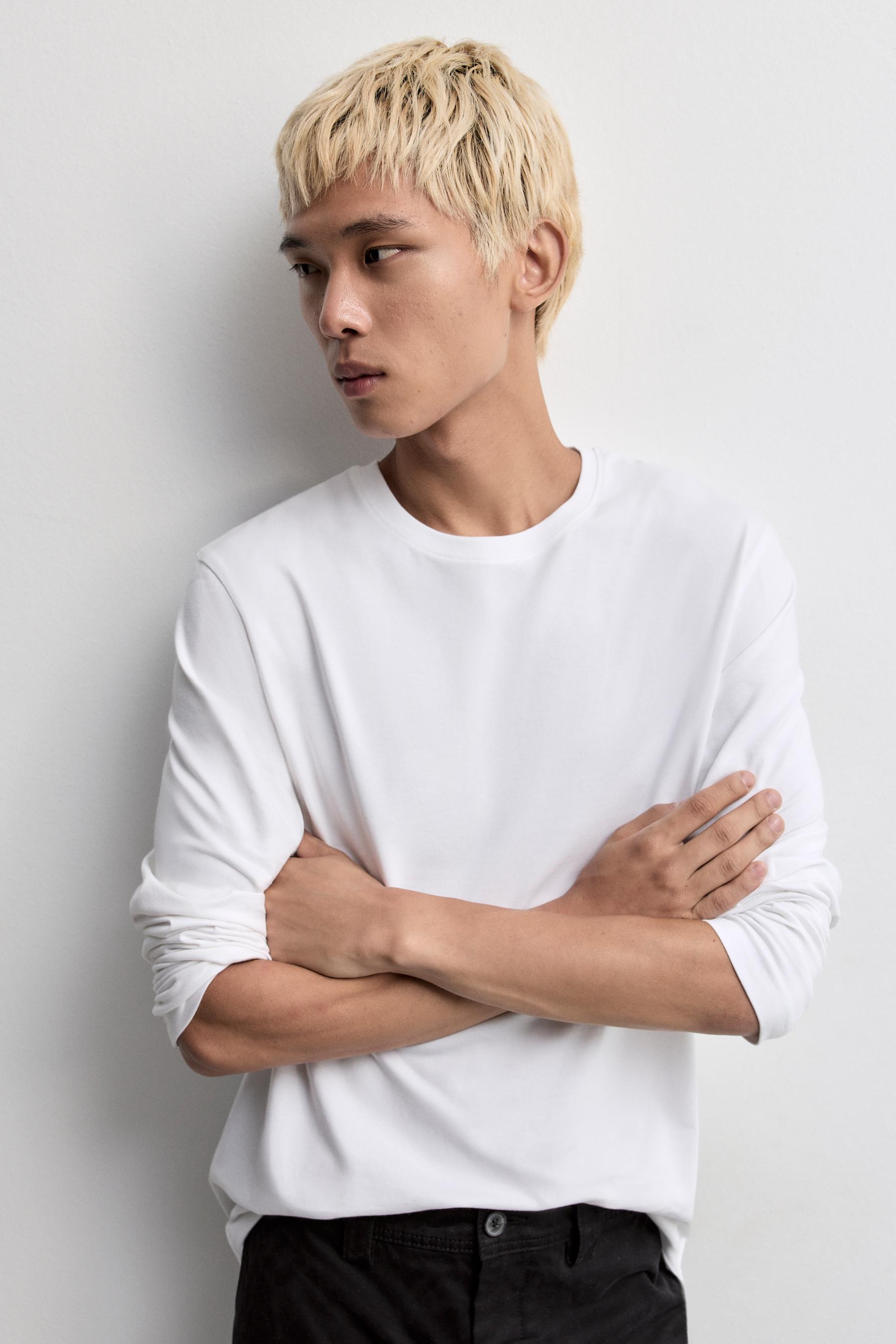 Basic long sleeve T-shirt — WHITE