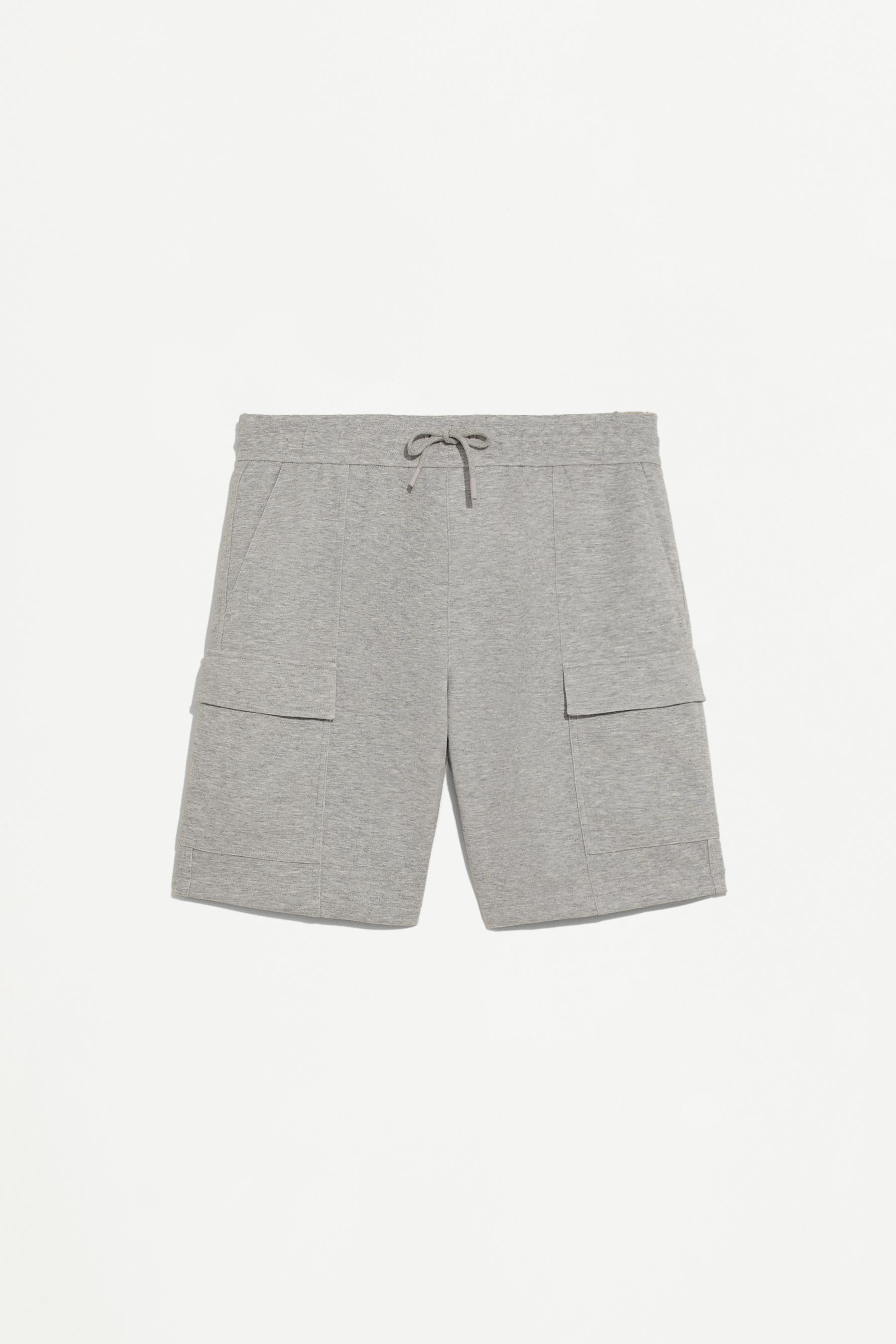 Interlock cargo Bermuda shorts — GREY MARL
