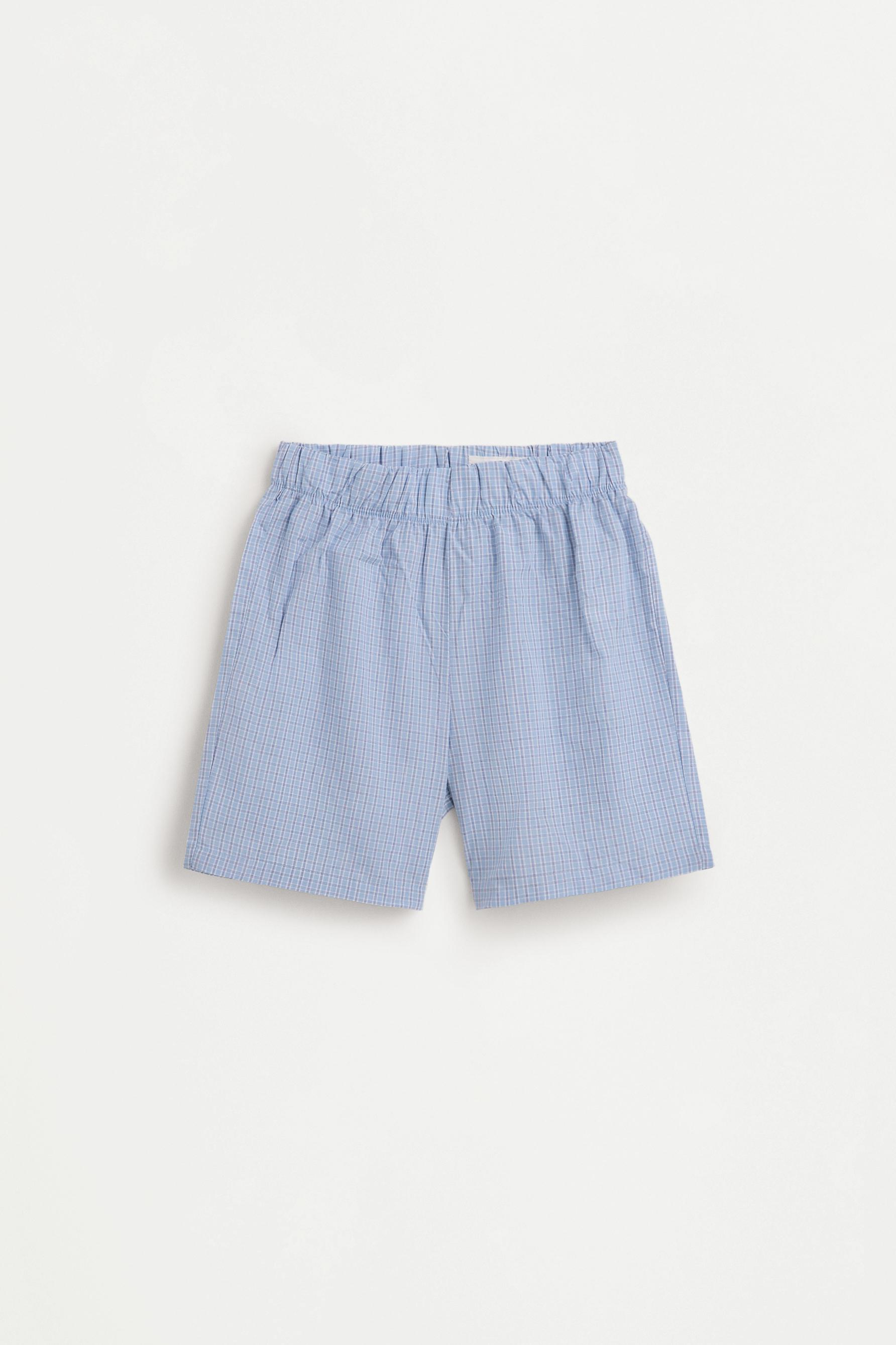 Short pyjamas with slogan print — PALE SKY BLUE